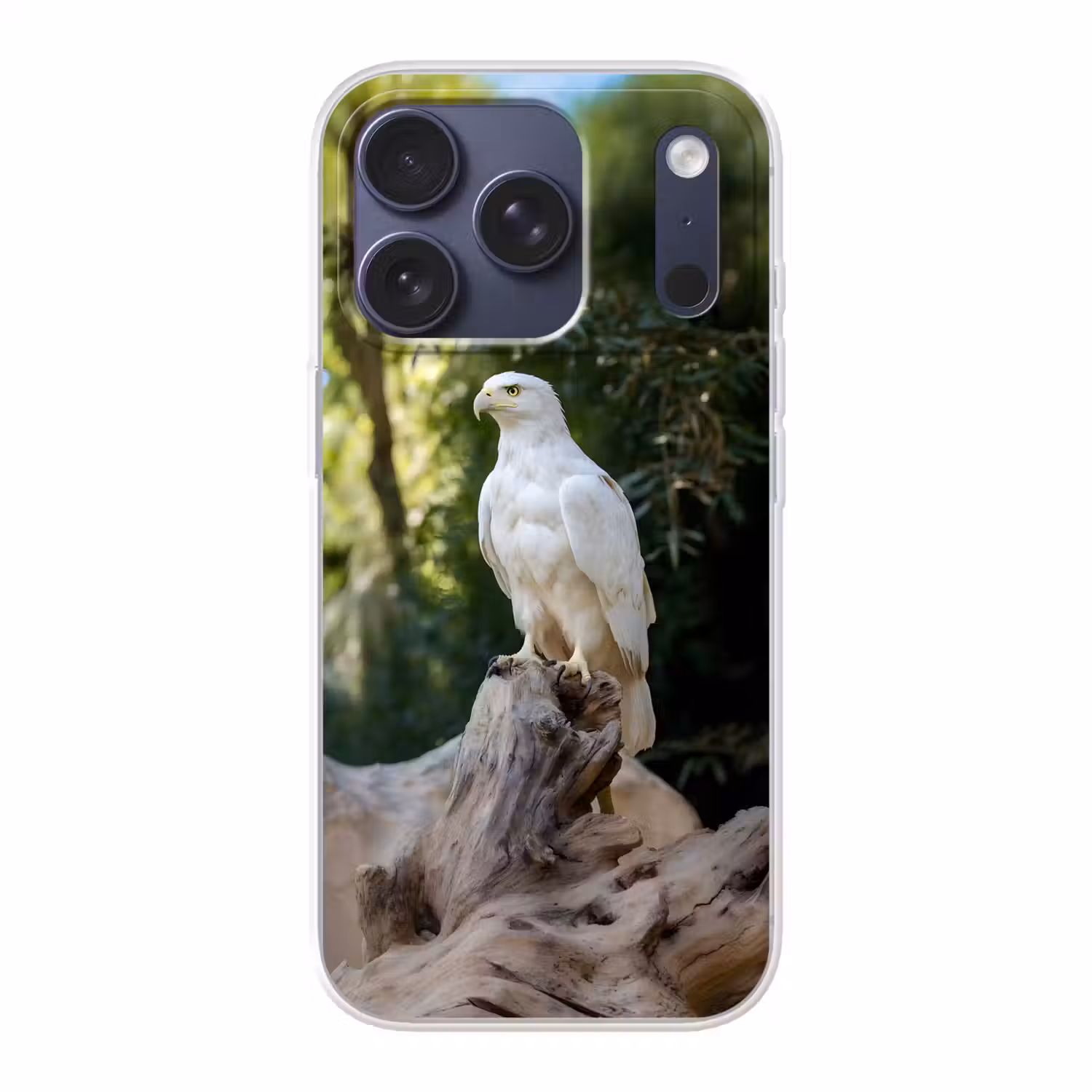 Arend - Hout - Wit - Planten Telefoonhoesje iPhone 17 Pro klein -3d