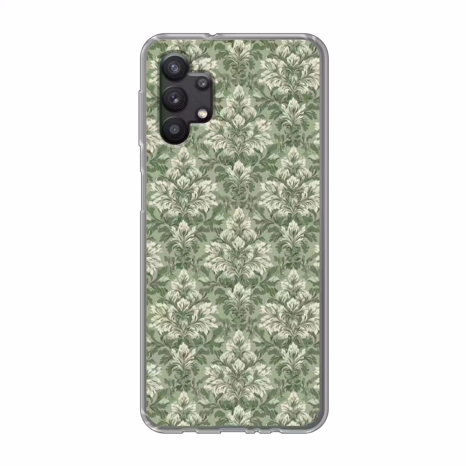 Sierlijk - Lichtgroen - Planten - Patroon - Getailleerd Telefoonhoesje Samsung Galaxy A32 5G klein 346 -3d
