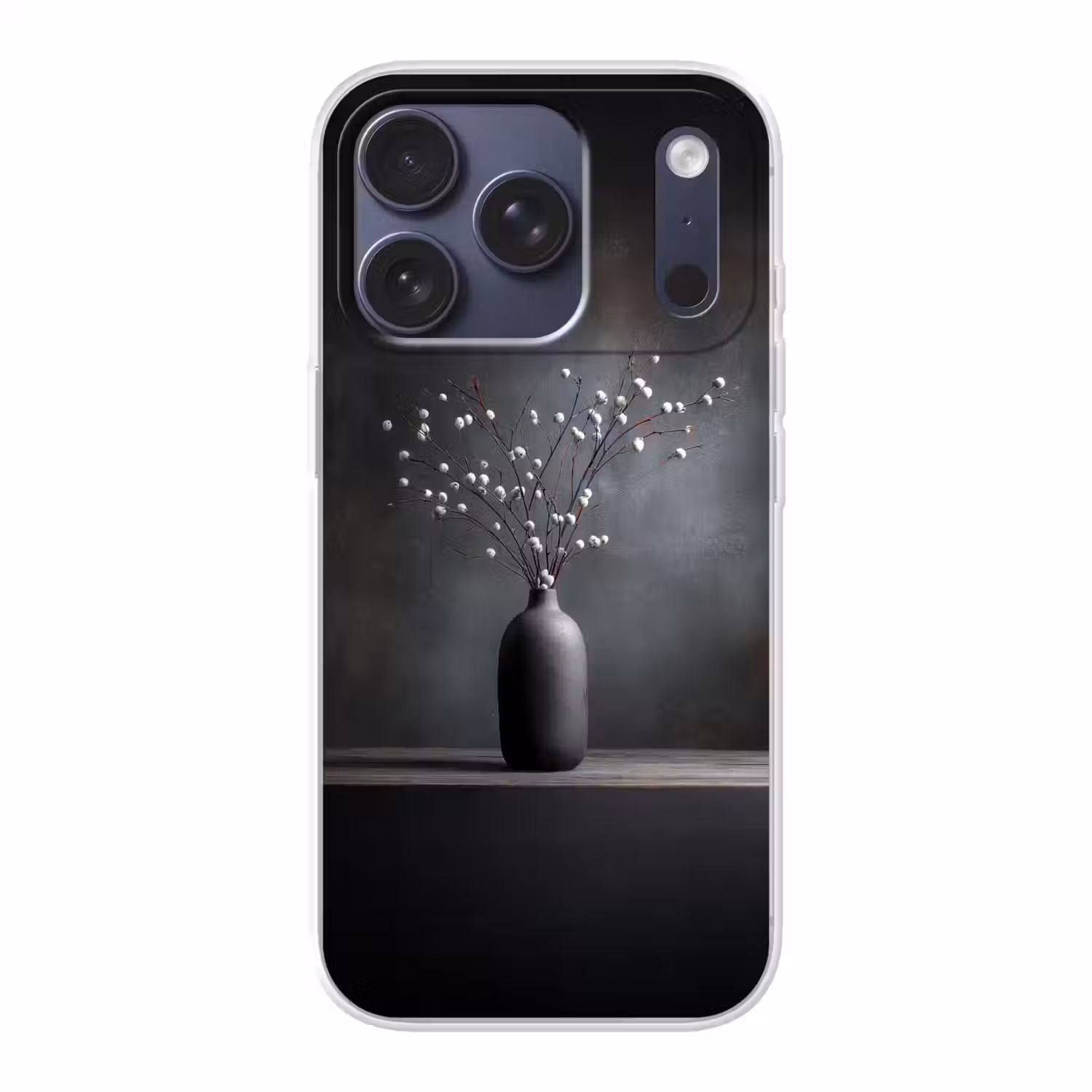 Takken - Vaas - Bolletjes - Wit Telefoonhoesje iPhone 17 Pro klein -3d