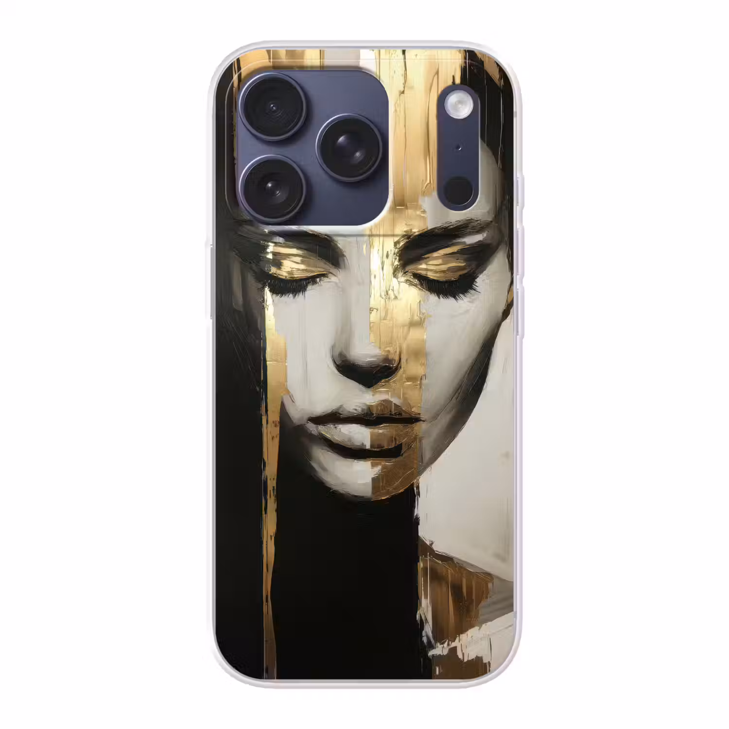 Ogen - Gezicht - Goud - Strepen Telefoonhoesje iPhone 17 Pro klein -3d