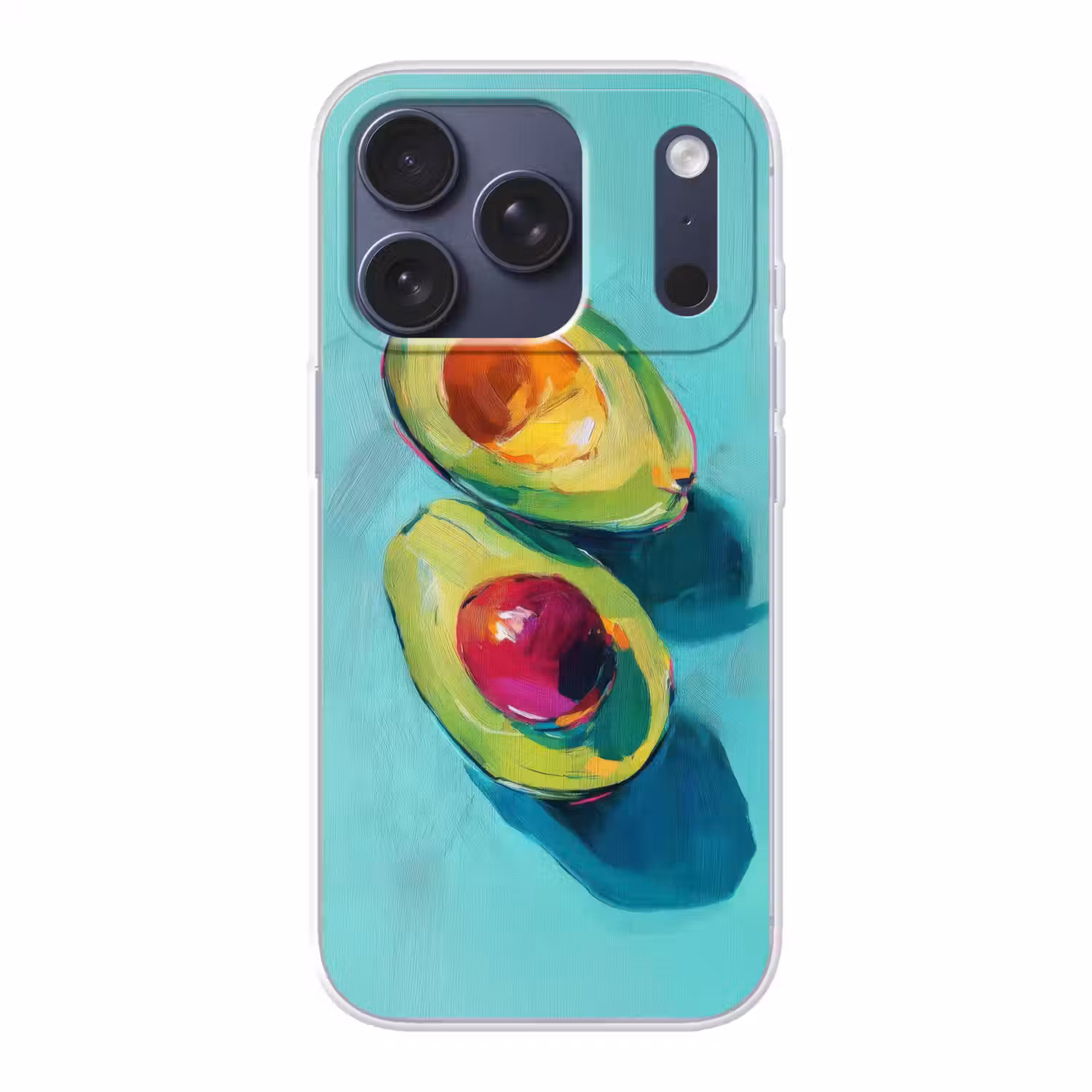 Avocado - Groen - Pit - Schaduw Telefoonhoesje iPhone 17 Pro klein -3d