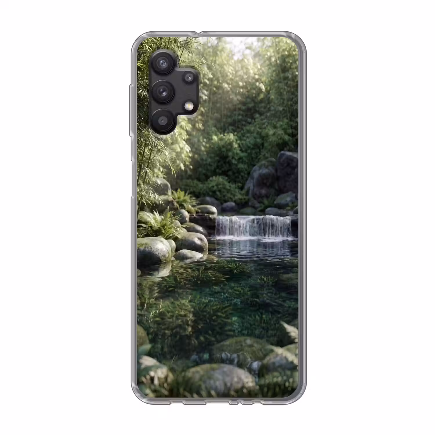 Beek - Waterval - Natuur - Groen Telefoonhoesje Samsung Galaxy A32 5G klein -3d