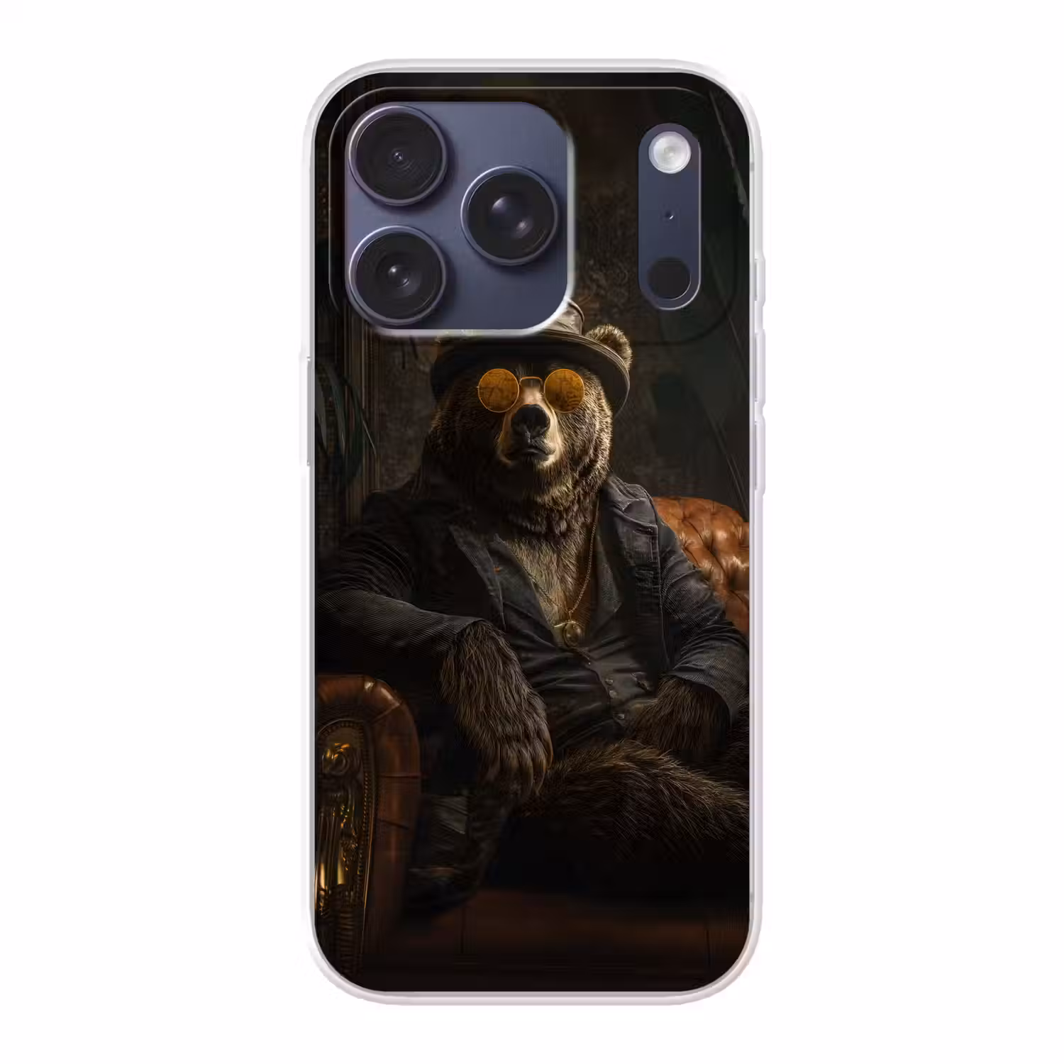 Beer - Bruin - Pak - Hoed Telefoonhoesje iPhone 17 Pro klein -3d