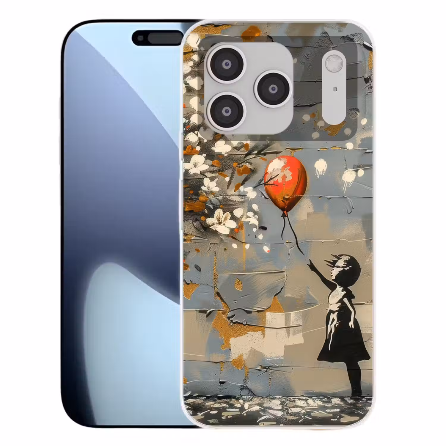Boom - Graffiti - Banksy Style - Balloon Girl Telefoonhoesje iPhone 17 Pro klein -3d