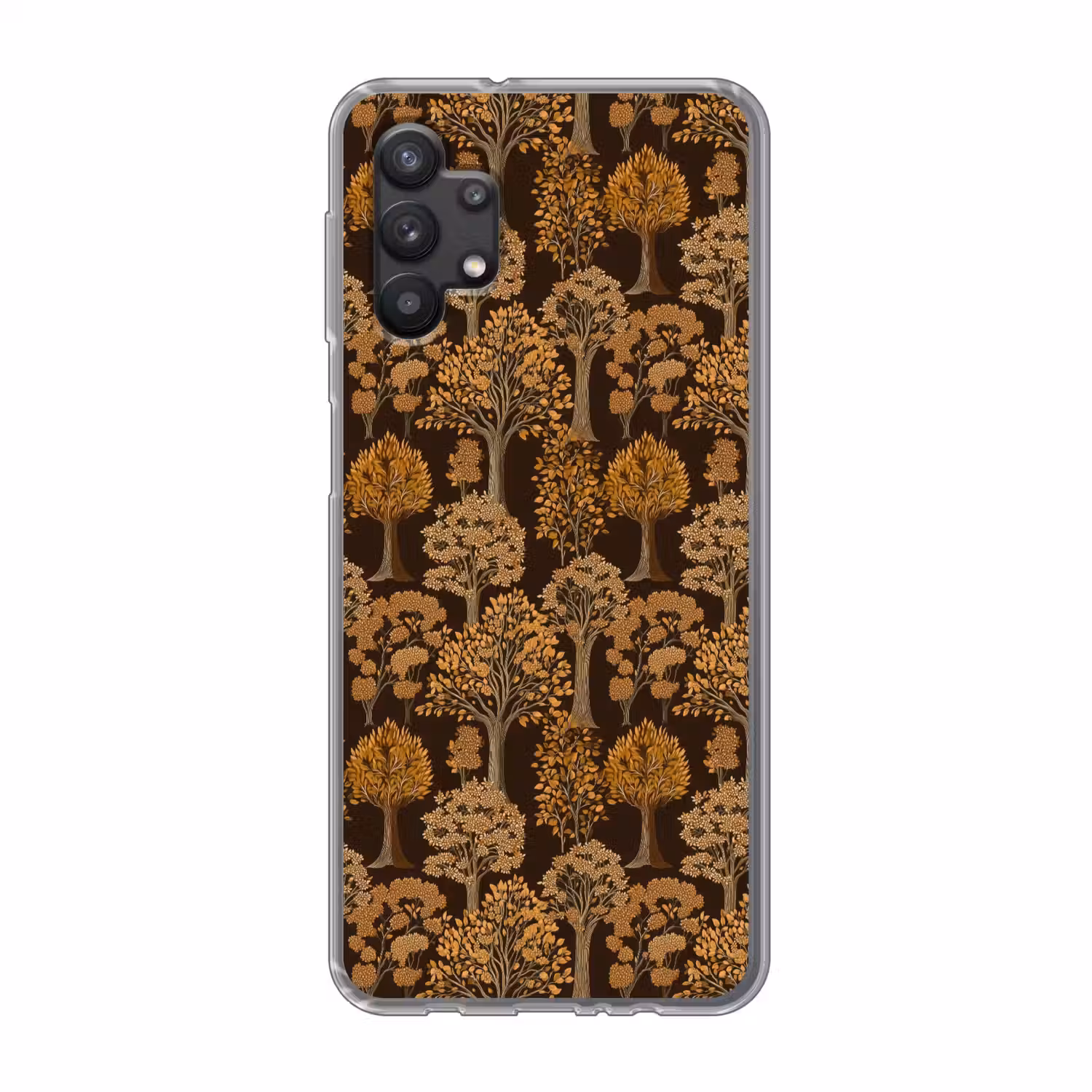 Bomen - Patroon - Bruin Telefoonhoesje Samsung Galaxy A32 5G klein 346 -3d