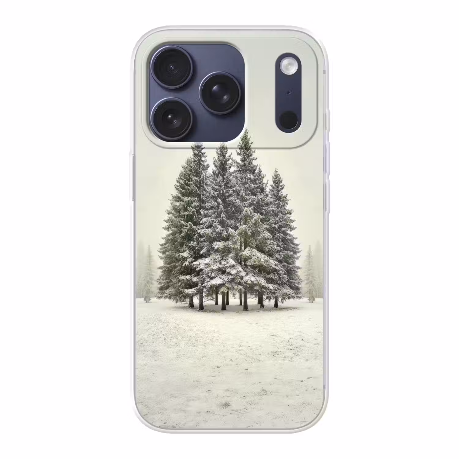 Bomen - Sneeuw - Wit Telefoonhoesje iPhone 17 Pro klein -3d