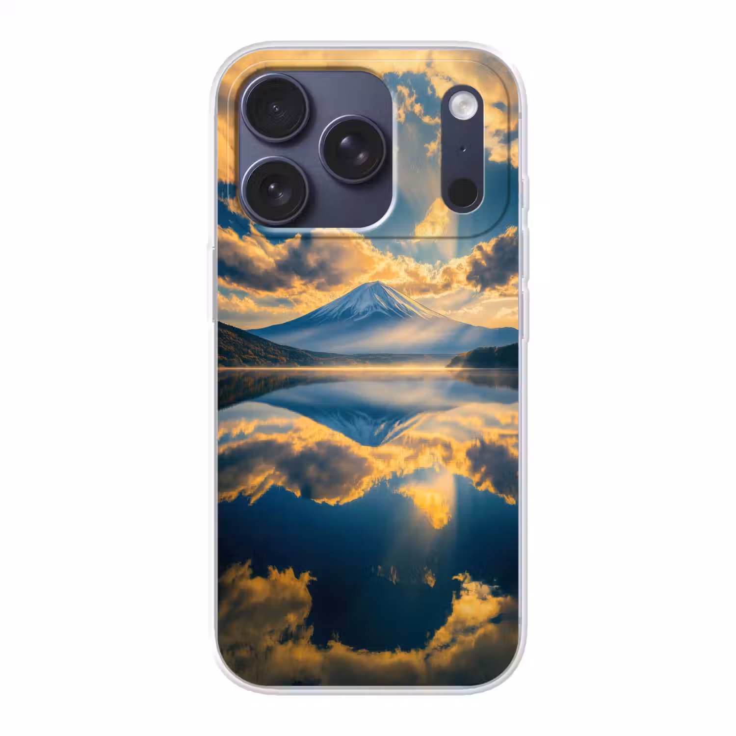 Berg - Rivier - Zonsondergang Telefoonhoesje iPhone 17 Pro klein -3d