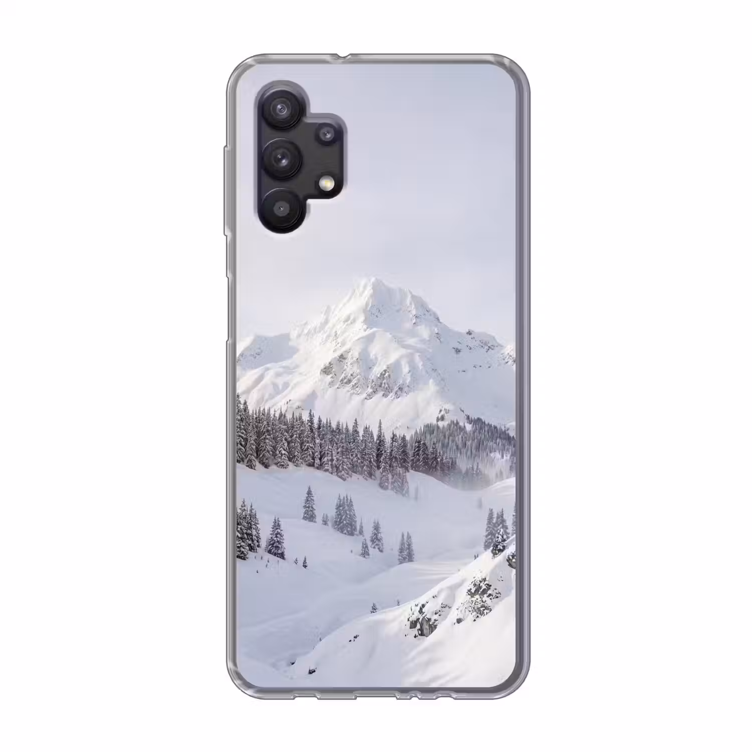 Berg - Sneeuw - Winter - Natuur - Wit Telefoonhoesje Samsung Galaxy A32 5G klein -3d