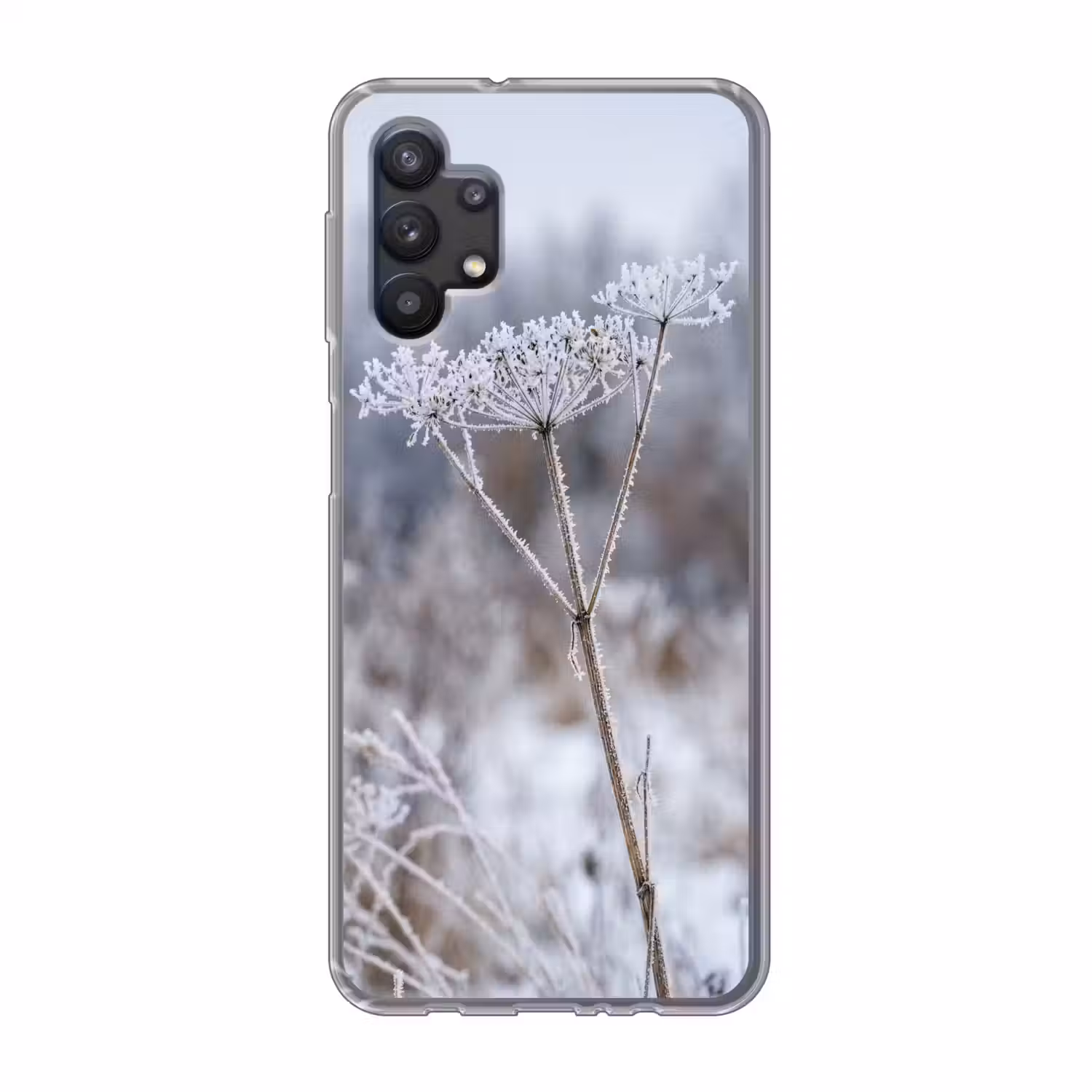 Schermbloem - Rijp - Kristallen - Winter - Delicaat Telefoonhoesje Samsung Galaxy A32 5G klein -3d