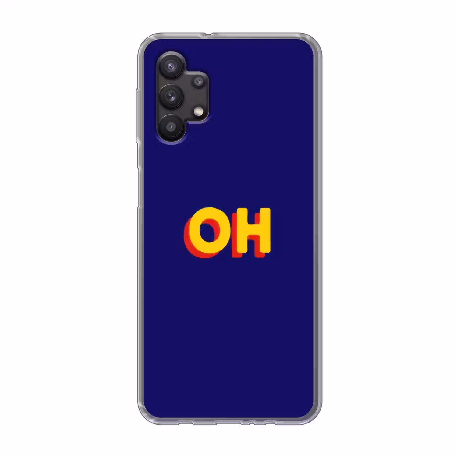 Blauw - Geel - OH - Schaduw Telefoonhoesje Samsung Galaxy A32 5G klein -3d