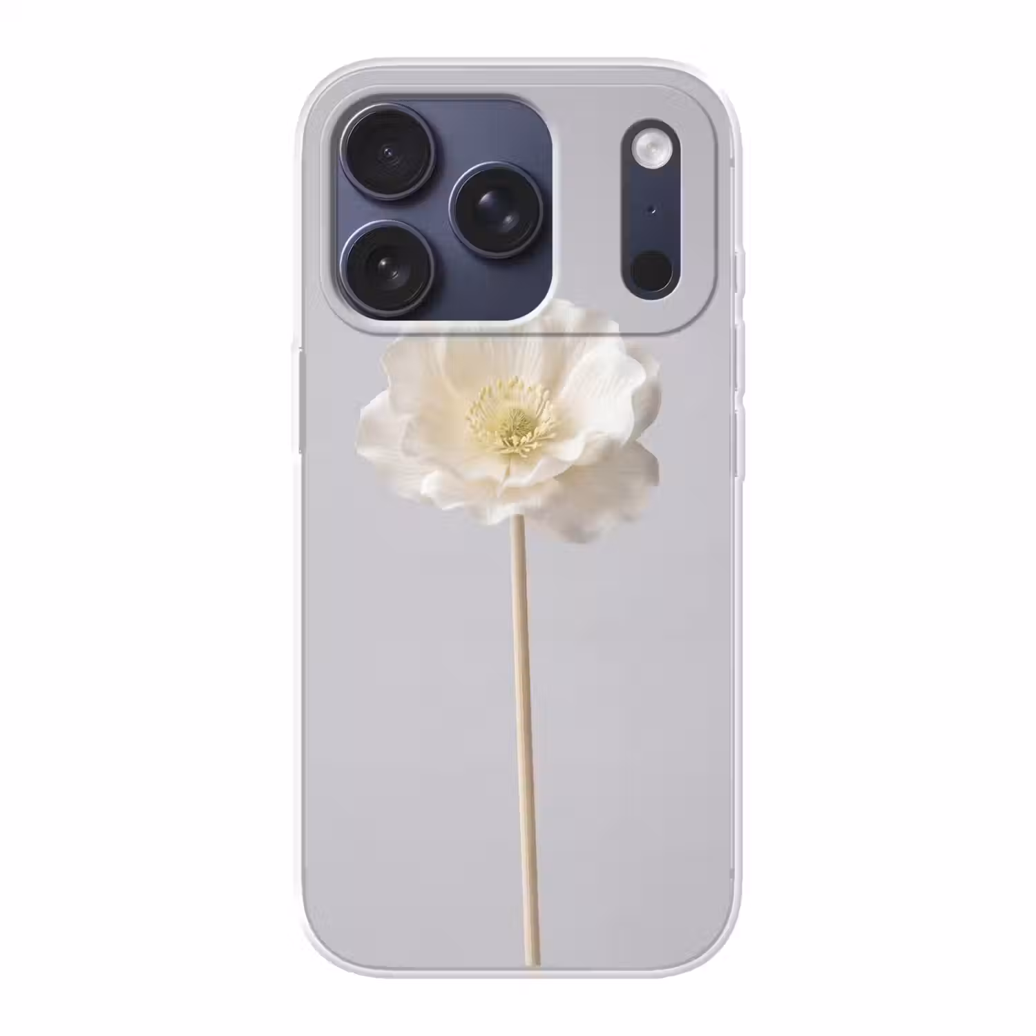 Bloem - Minimalistisch -Wit Telefoonhoesje iPhone 17 Pro klein -3d