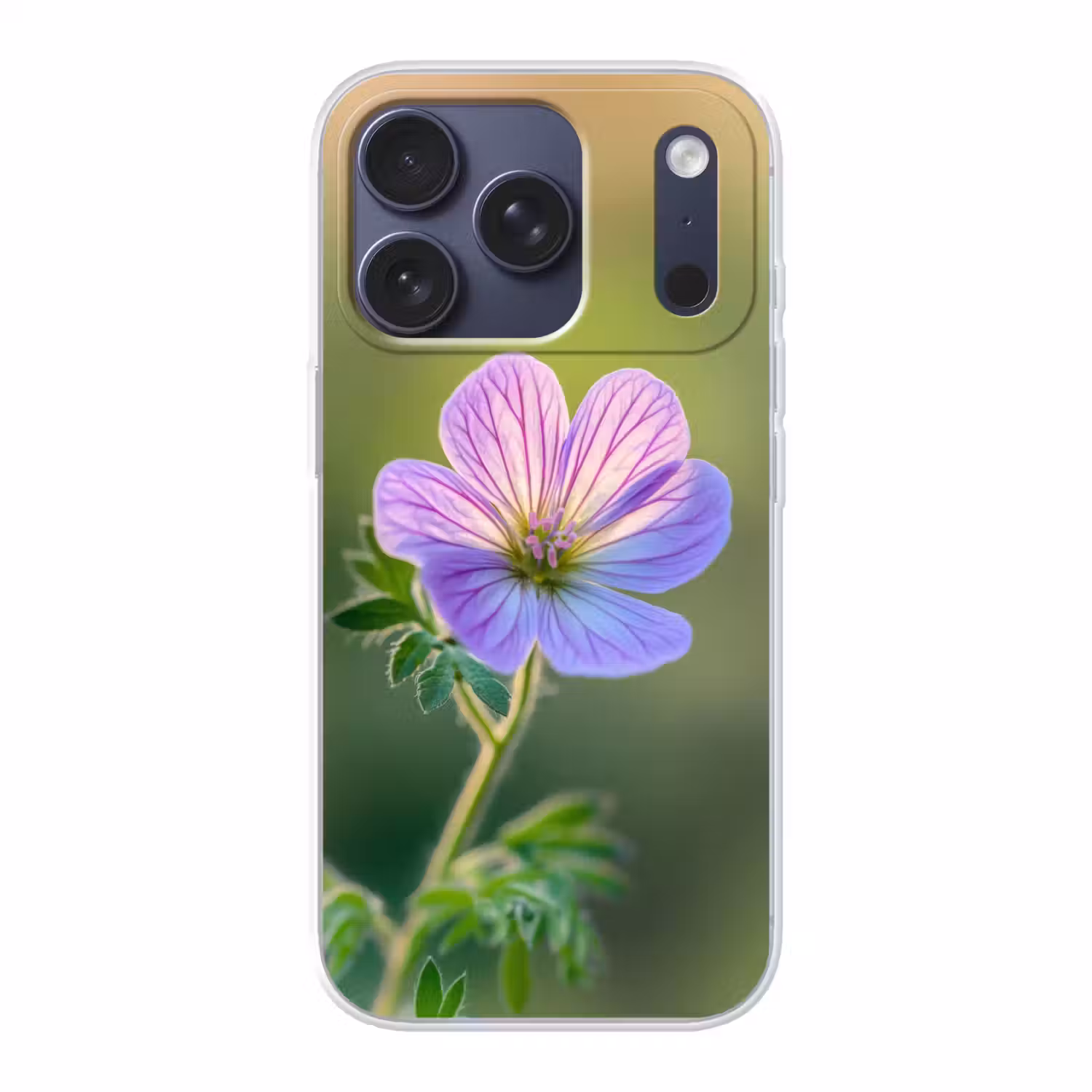 Bloem - Close up - Paars Telefoonhoesje iPhone 17 Pro klein -3d