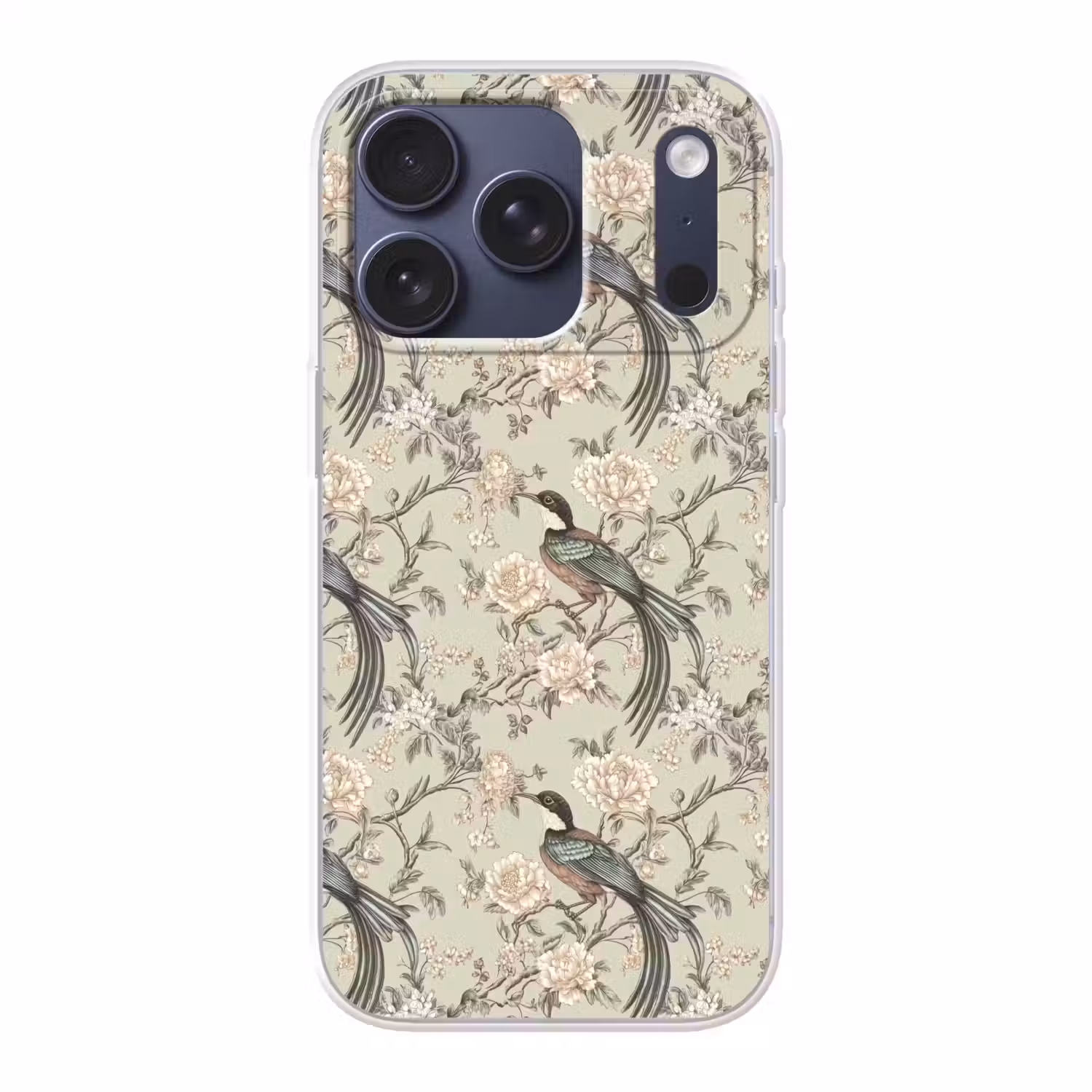 Bloem - Vogel - Kleurrijk Telefoonhoesje iPhone 17 Pro klein 878 -3d