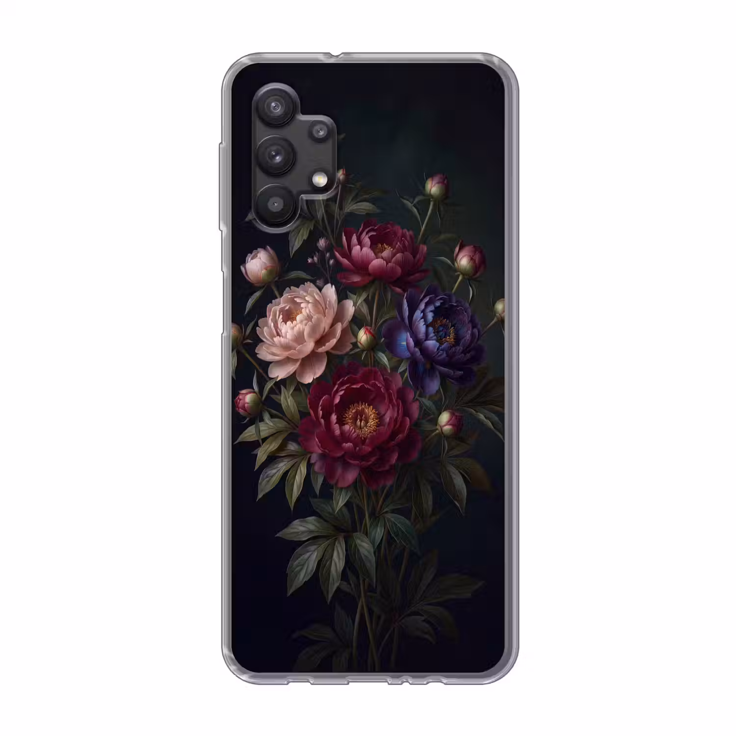 Bloemen - Boeket - Natuur - Modern - Donker Telefoonhoesje Samsung Galaxy A32 5G klein -3d