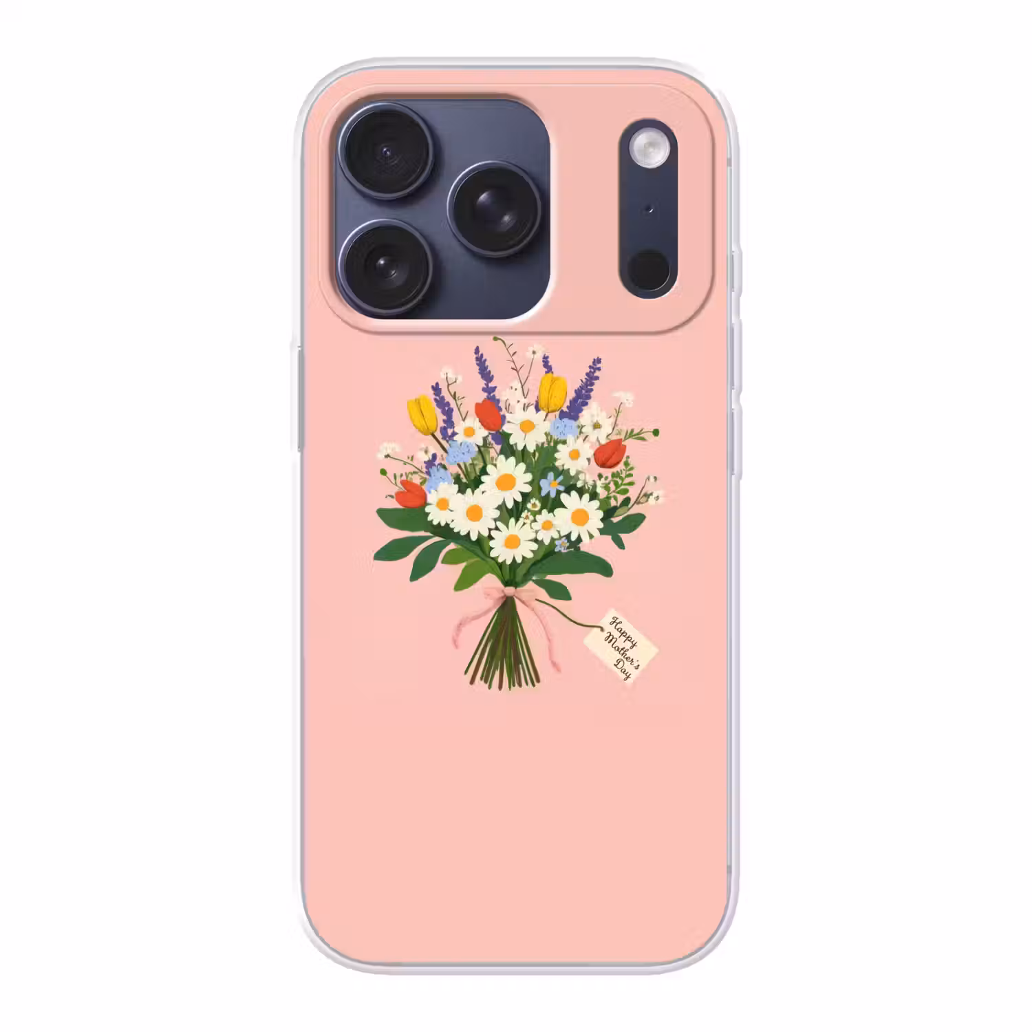 Bloemen - Lint - Kaartje Telefoonhoesje iPhone 17 Pro klein -3d