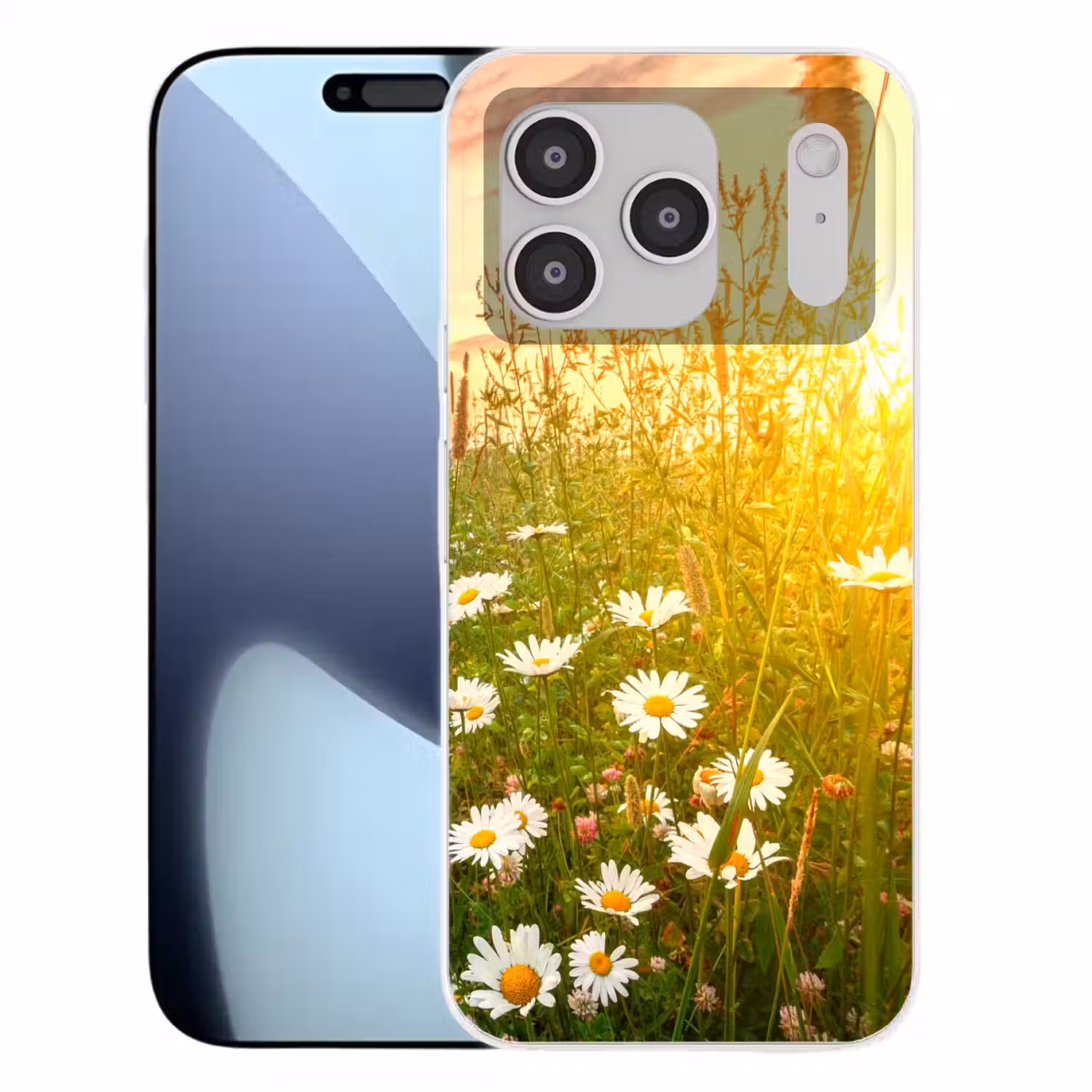 Bloemen - Madelief - Natuur - Zon - Horizon Telefoonhoesje iPhone 17 Pro klein -3d