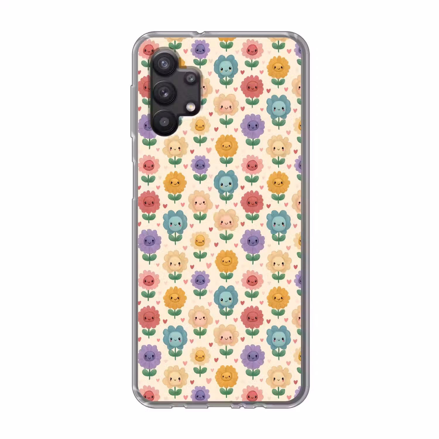 Bloemen - Hartjes - Kleurrijk Telefoonhoesje Samsung Galaxy A32 5G klein 346 -3d