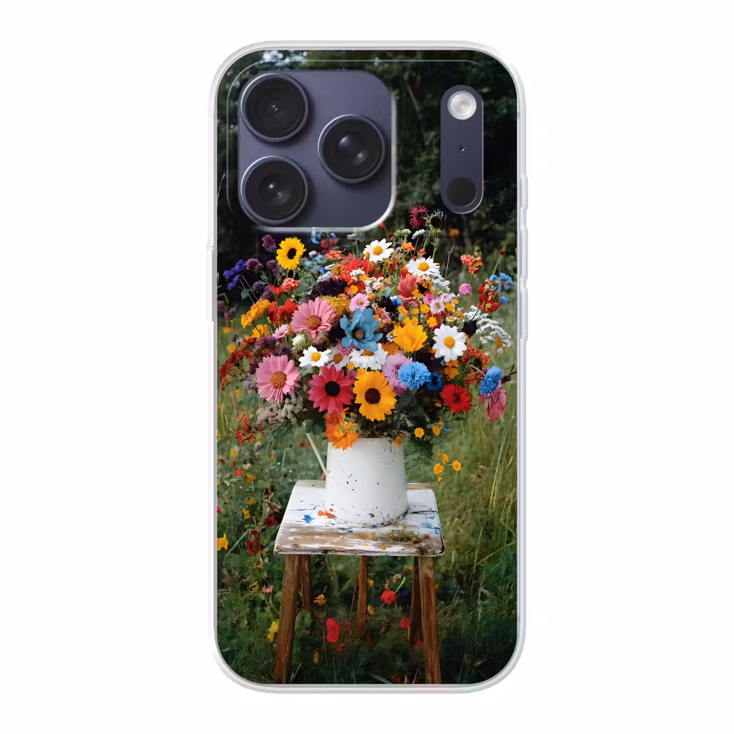Bloemen - Krukje - Gieter - Veld Telefoonhoesje iPhone 17 Pro klein -3d