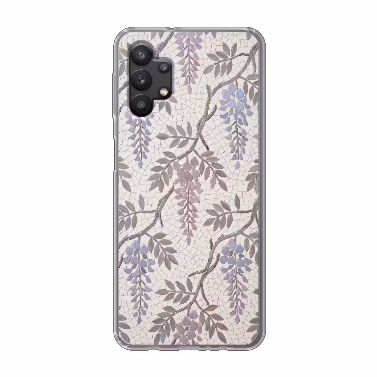 Bloemen - Mozaïek - Natuur - Patroon - Paars Telefoonhoesje Samsung Galaxy A32 5G klein -3d