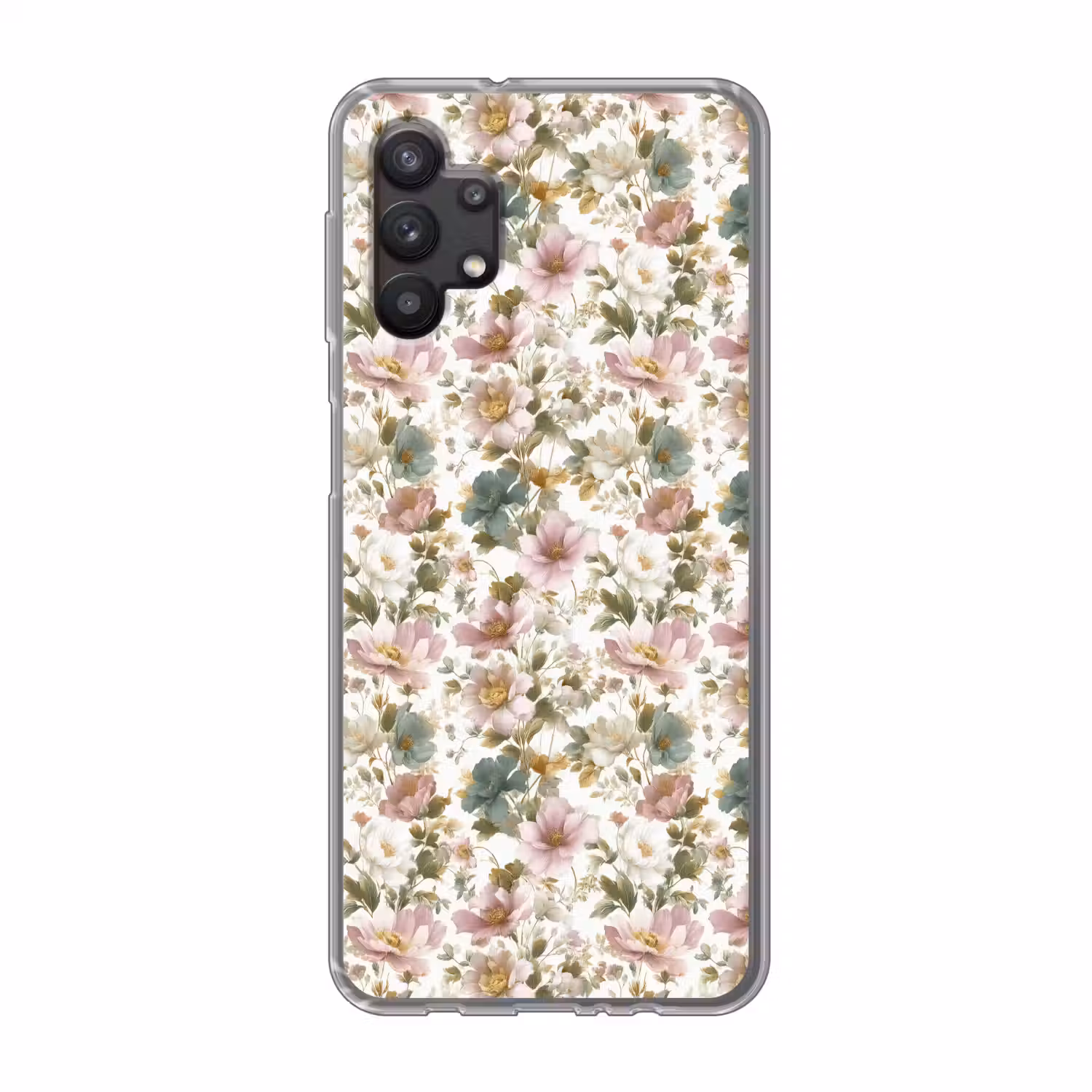 Bloemen - Patroon - Pastel Telefoonhoesje Samsung Galaxy A32 5G klein 346 -3d