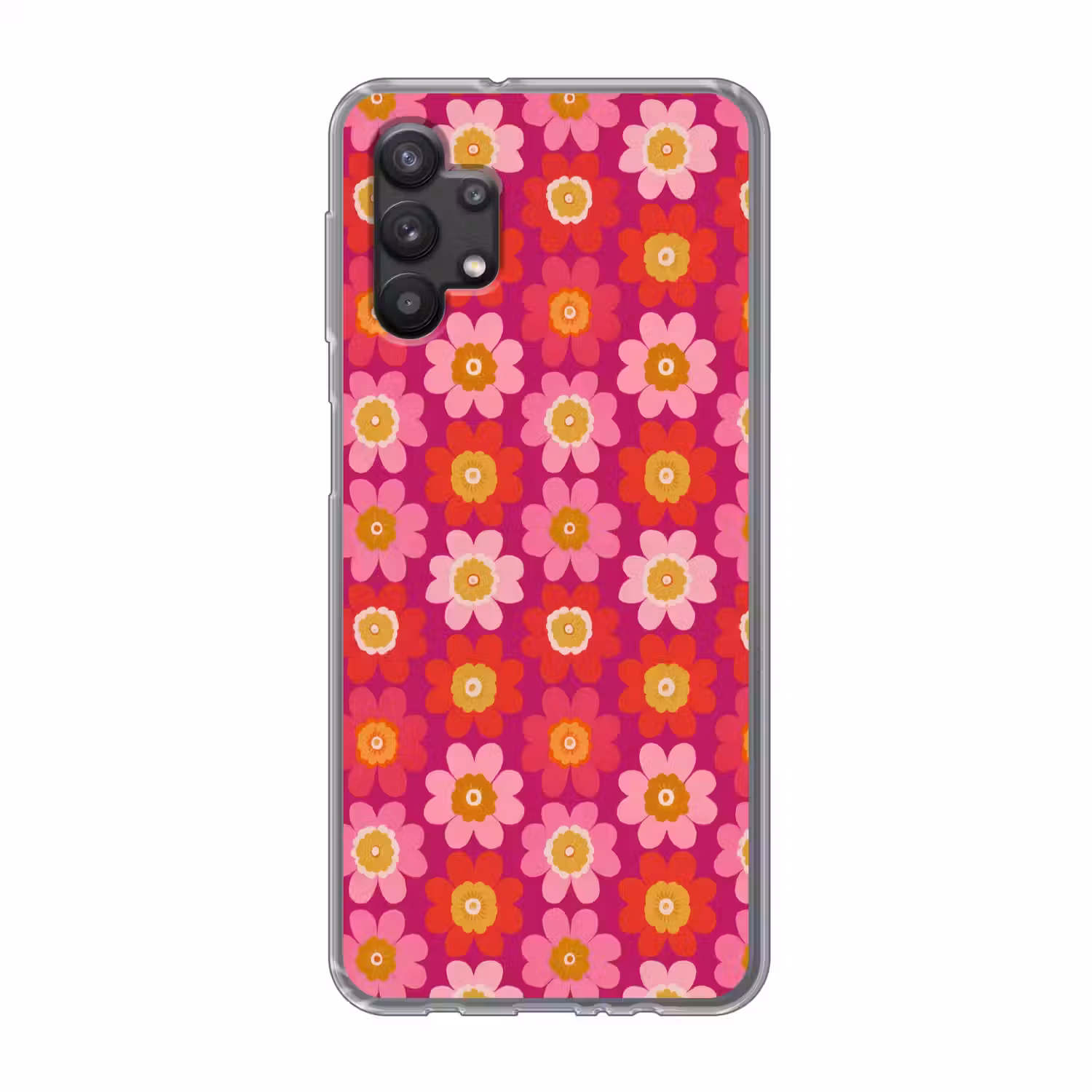 Bloemen - Retro - Kleurrijk Telefoonhoesje Samsung Galaxy A32 5G klein 346 -3d