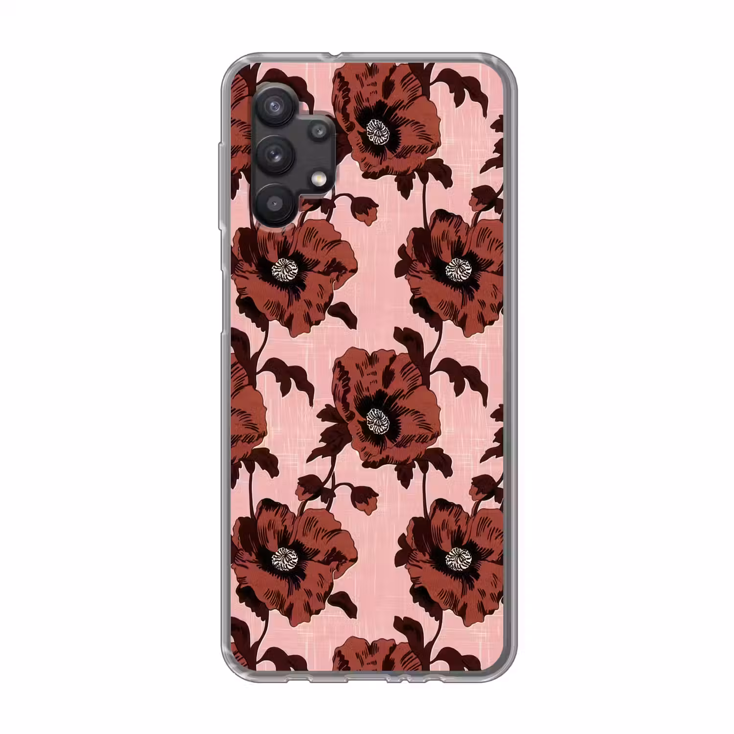 Bloemen - Retro - Rood Telefoonhoesje Samsung Galaxy A32 5G klein 346 -3d