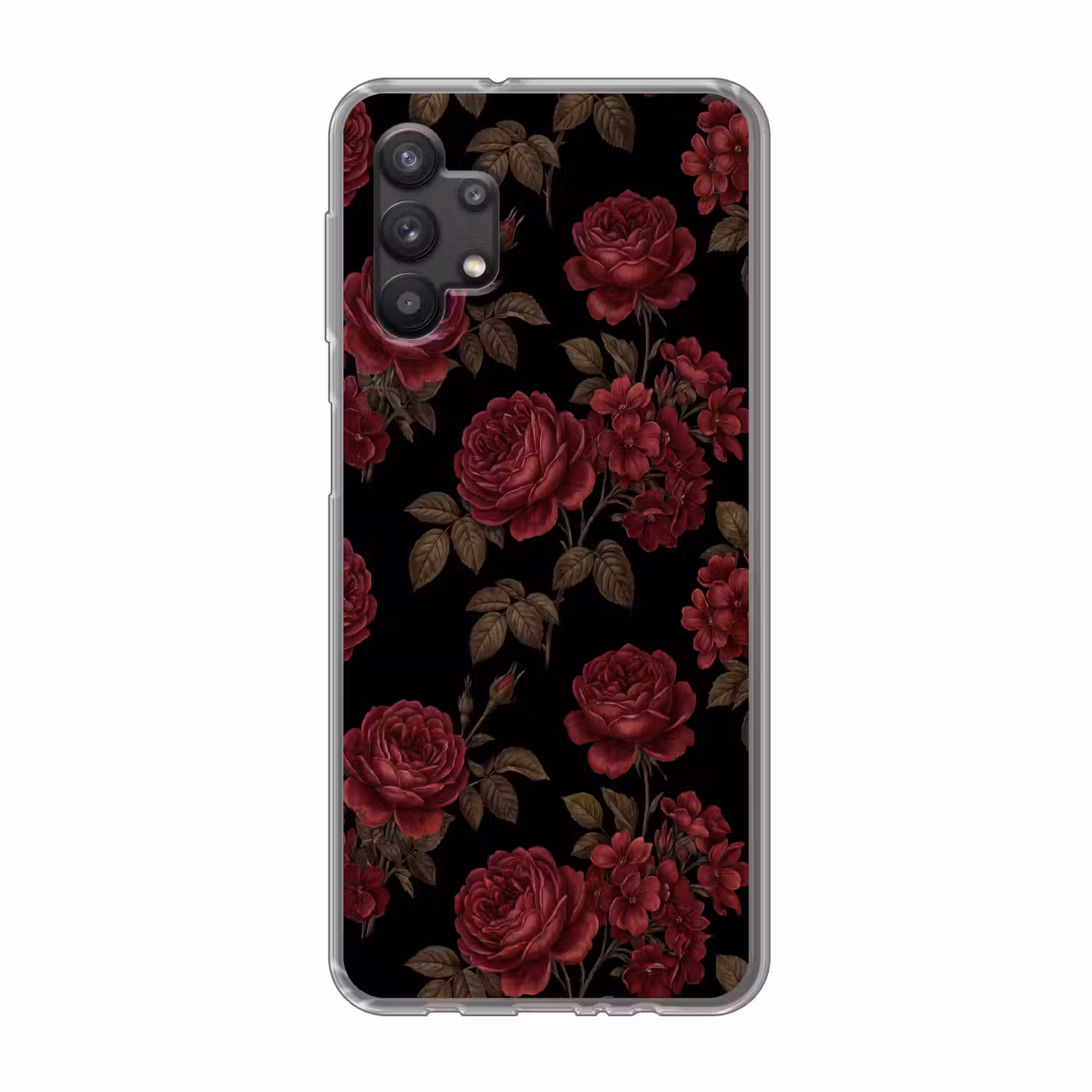 Bloemen - Roos - Patroon - Klassiek - Rood Telefoonhoesje Samsung Galaxy A32 5G klein -3d