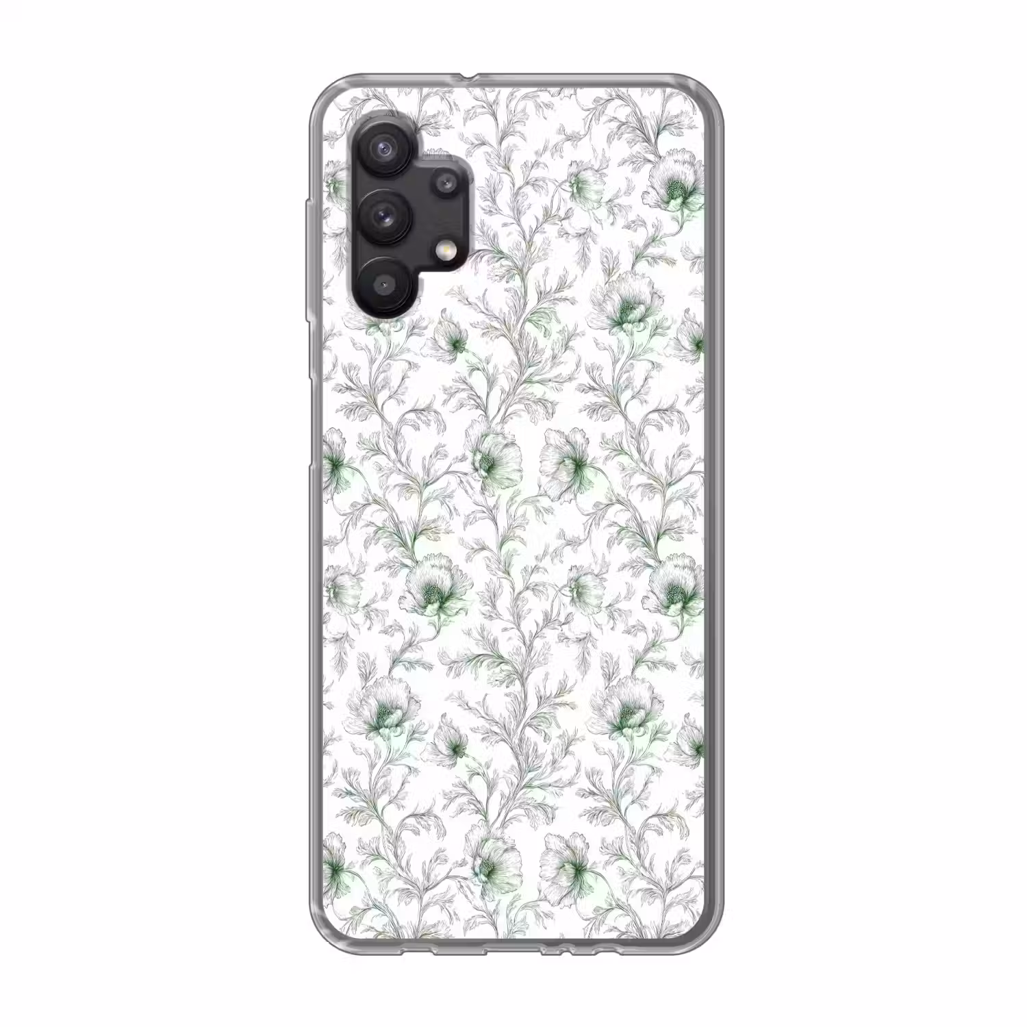 Bloemen - Getekend - Groen Telefoonhoesje Samsung Galaxy A32 5G klein 346 -3d