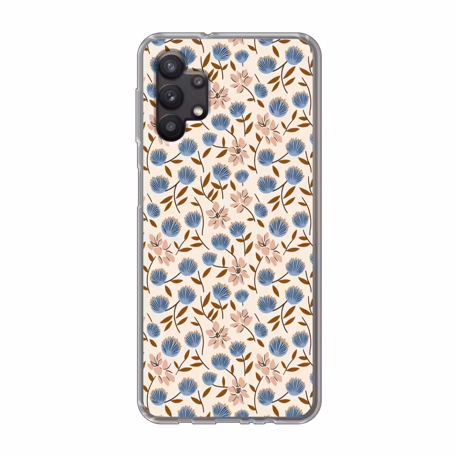 Bloemen - Wild - Blauw Telefoonhoesje Samsung Galaxy A32 5G klein 346 -3d
