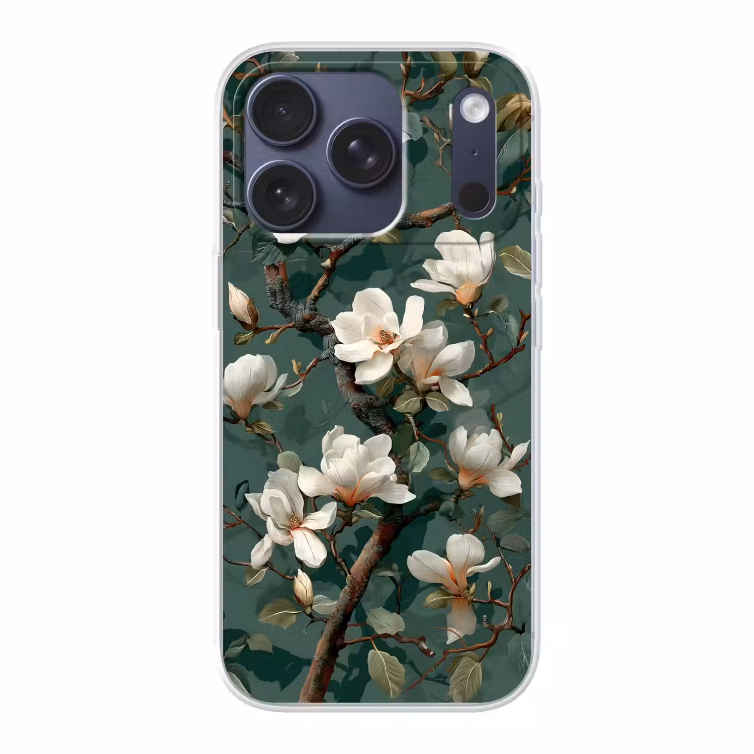 Bloemen - Takken - Wit - Klassiek Telefoonhoesje iPhone 17 Pro klein -3d