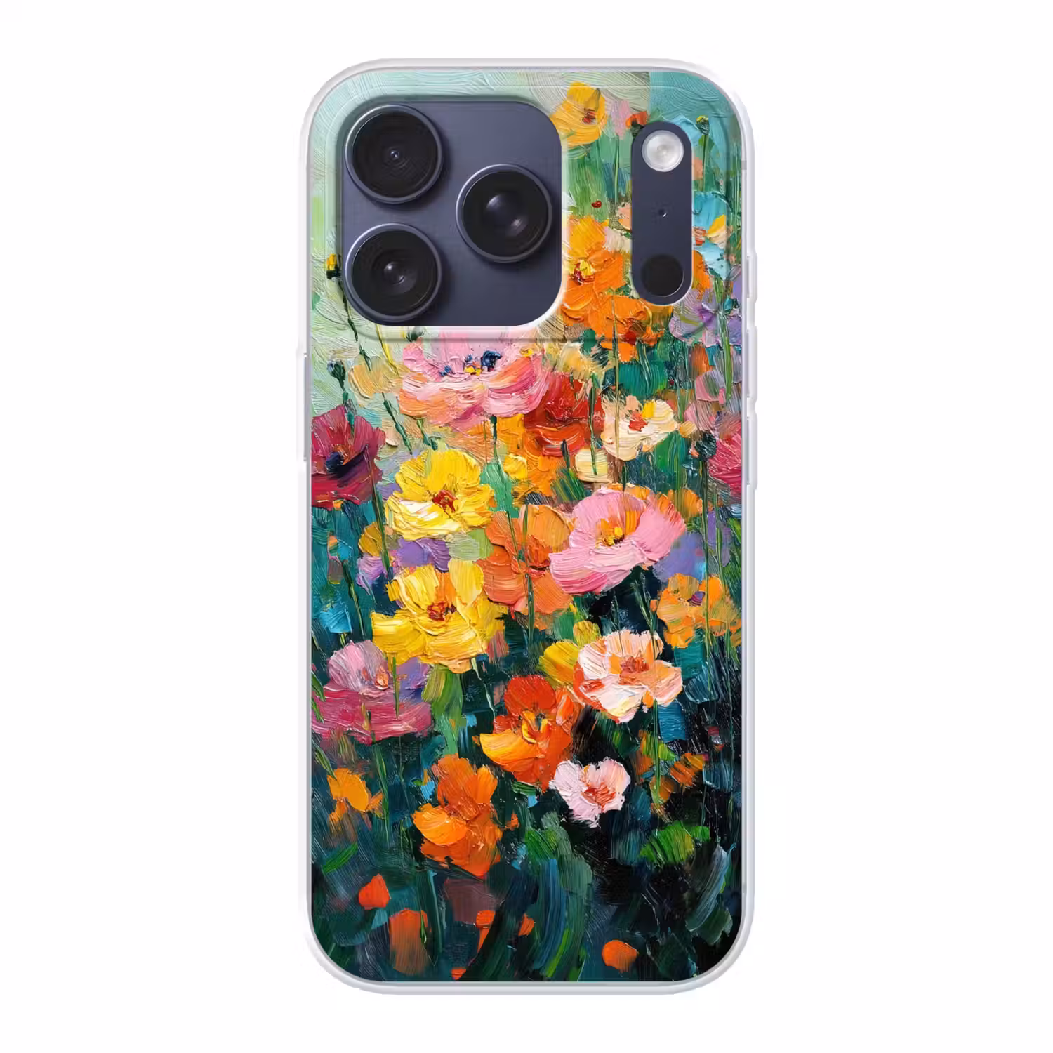 Bloemen explosie - Heldere kleuren - Vrolijk Telefoonhoesje iPhone 17 Pro klein -3d