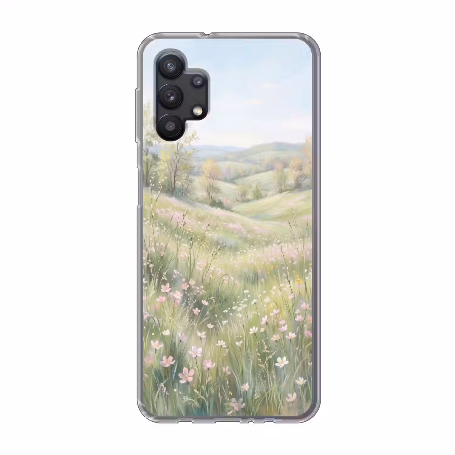 Bloemen veld - Bloemen - Groen Telefoonhoesje Samsung Galaxy A32 5G klein -3d
