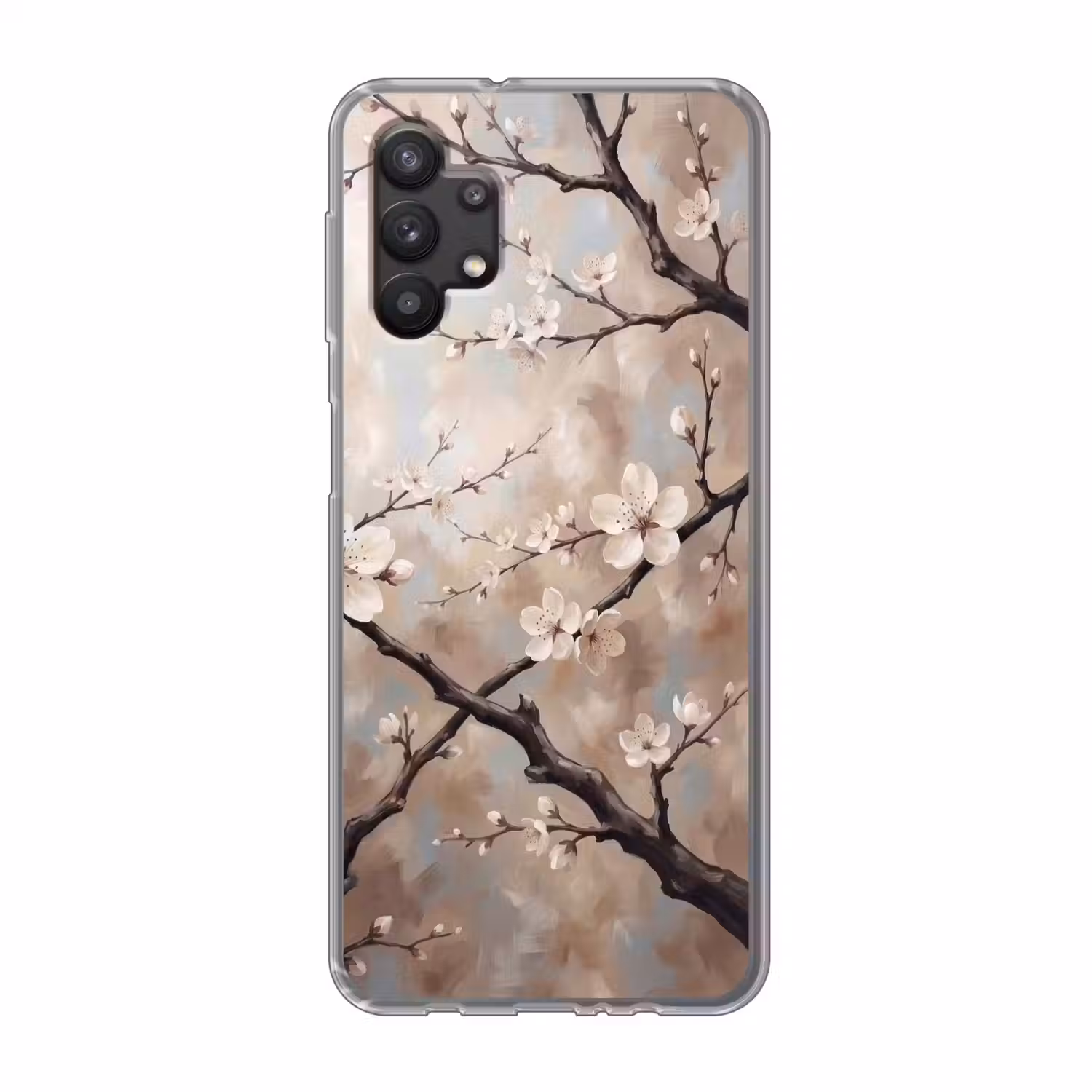 Bloesem - Takken - Schilderij - Beige - Serene Telefoonhoesje Samsung Galaxy A32 5G klein -3d