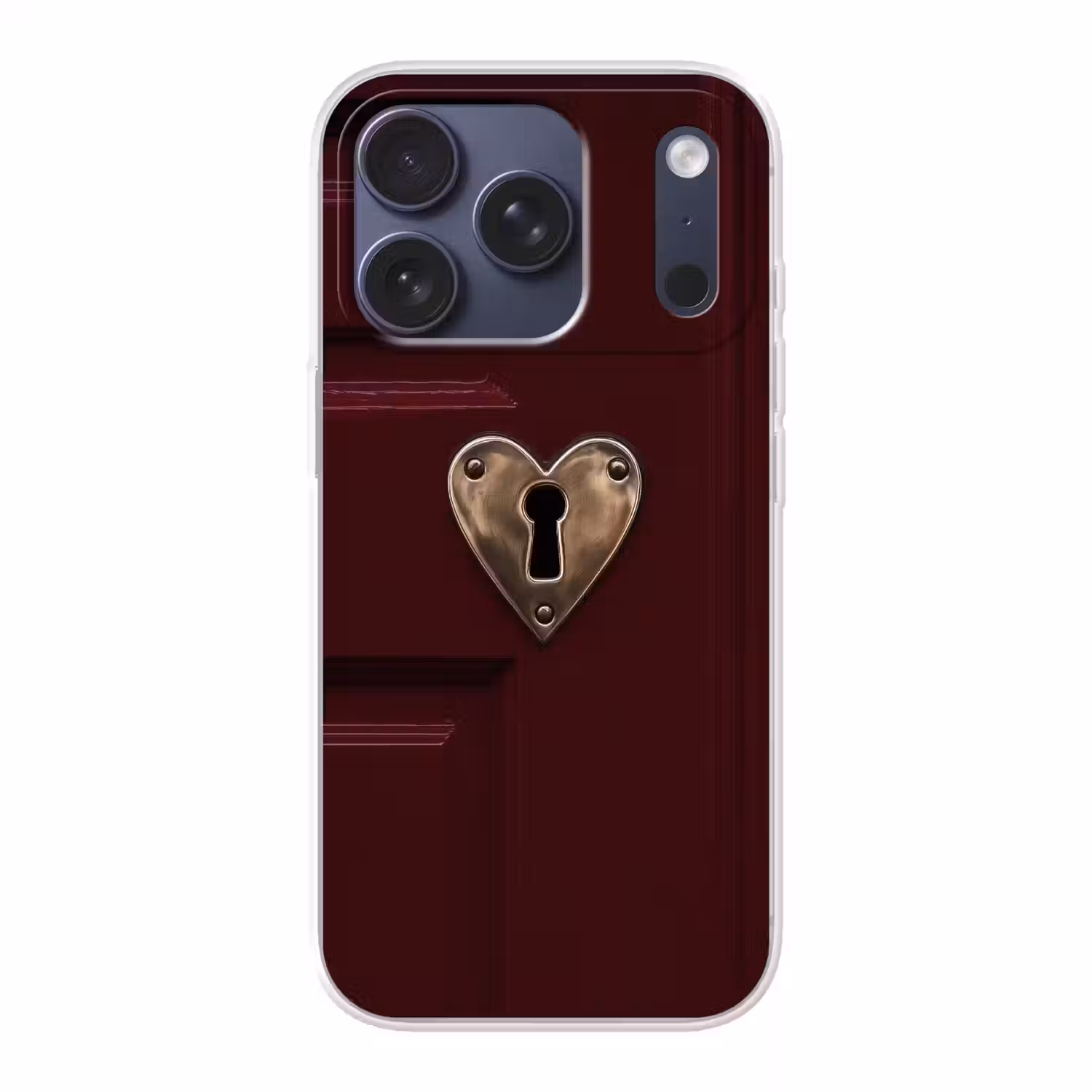 Bordeaux - Sleutelplaat - Hout - Deur Telefoonhoesje iPhone 17 Pro klein -3d