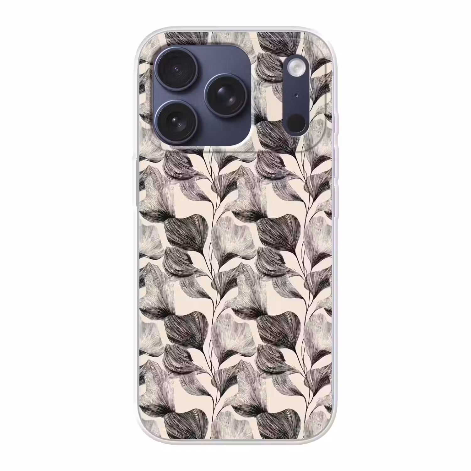 Botanisch - Bladeren - Zwart Telefoonhoesje iPhone 17 Pro klein 878 -3d