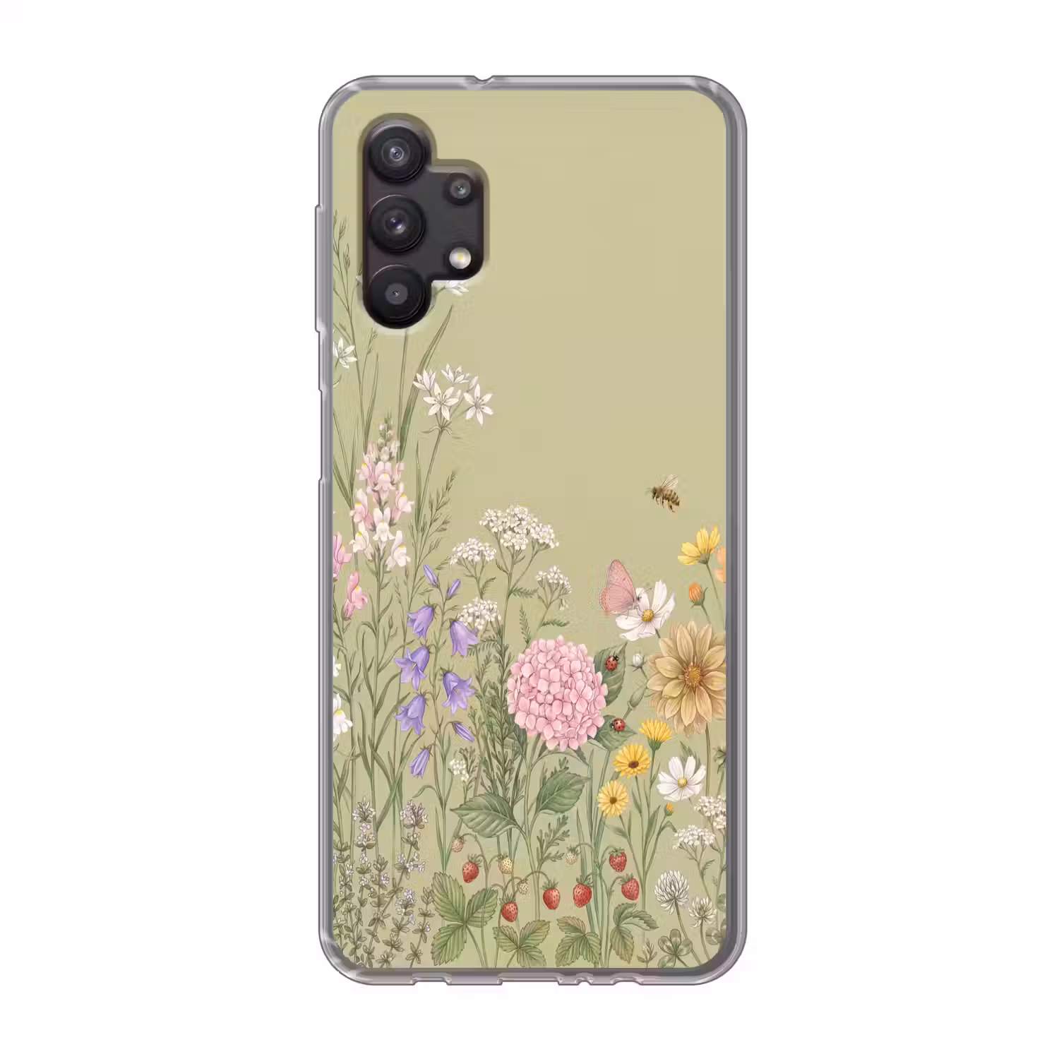 Botanisch - Bloemen - Kleurrijk Telefoonhoesje Samsung Galaxy A32 5G klein -3d