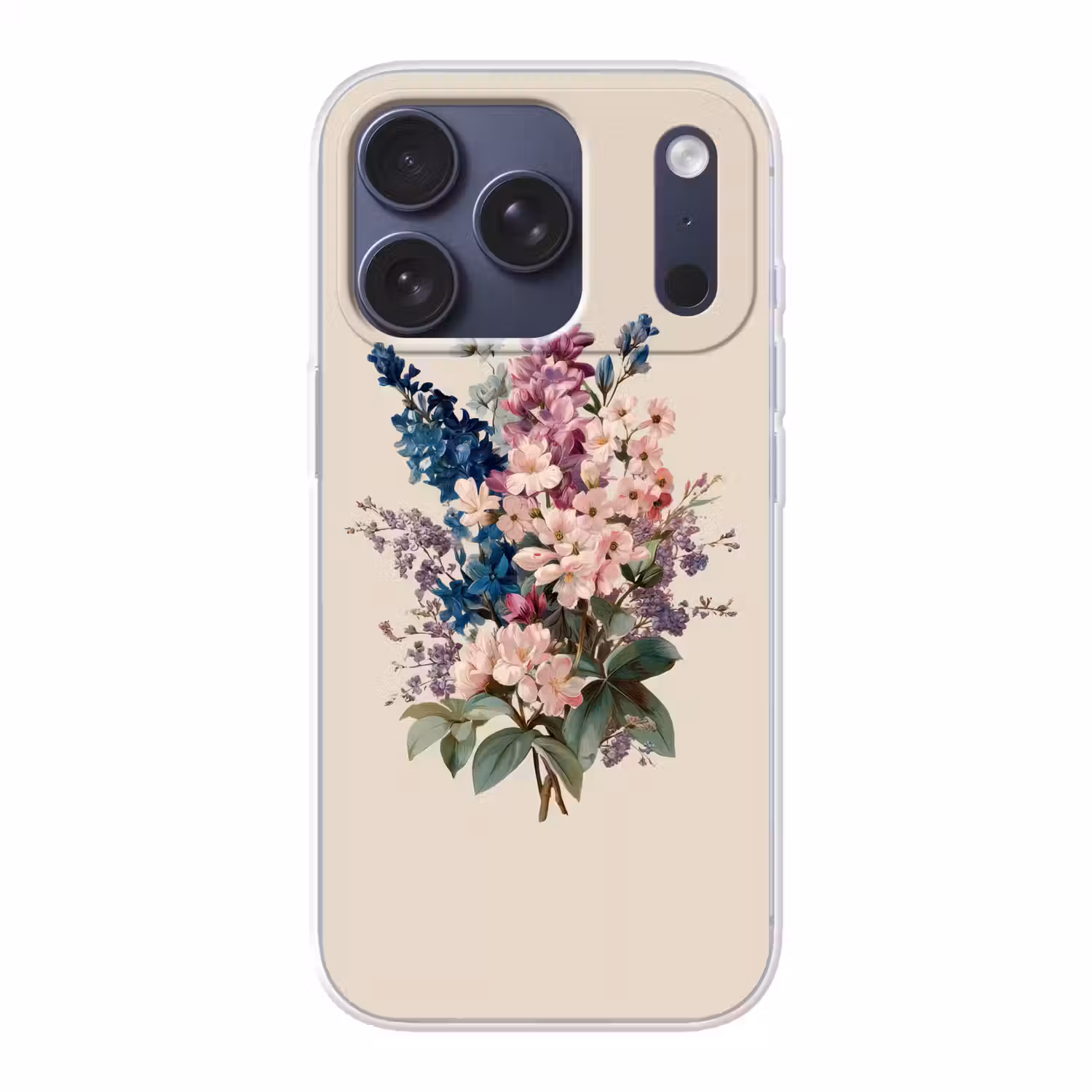 Boeket - Beige - Harmonieus - Subtiel Telefoonhoesje iPhone 17 Pro klein -3d