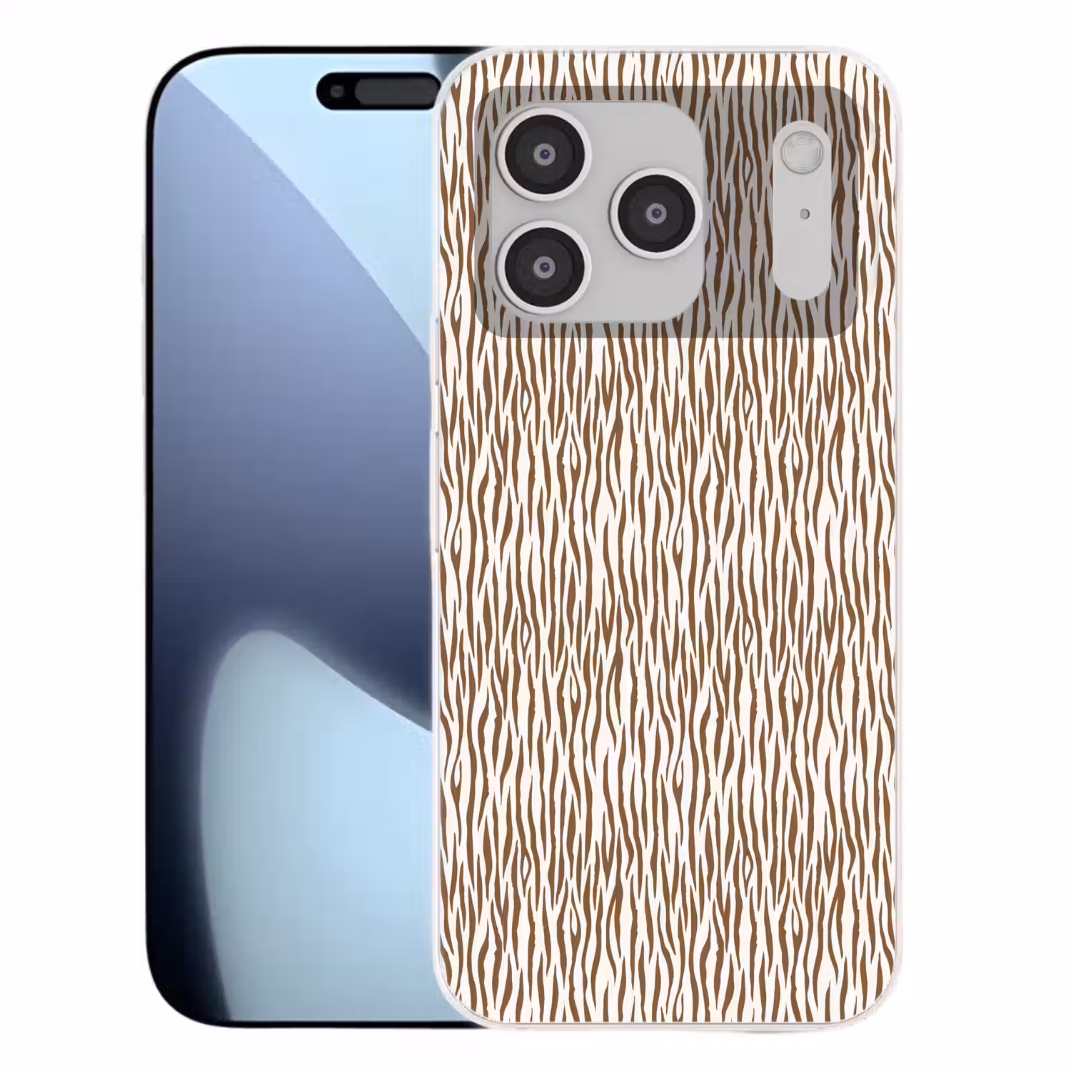 Bruin - Patroon - Zebra Telefoonhoesje iPhone 17 Pro klein 878 -3d