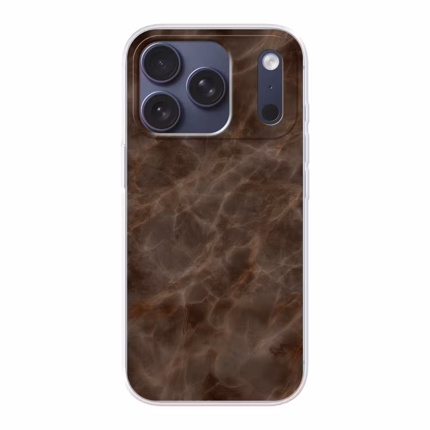 Bruin marmer - Organisch - Natuursteen Telefoonhoesje iPhone 17 Pro klein -3d