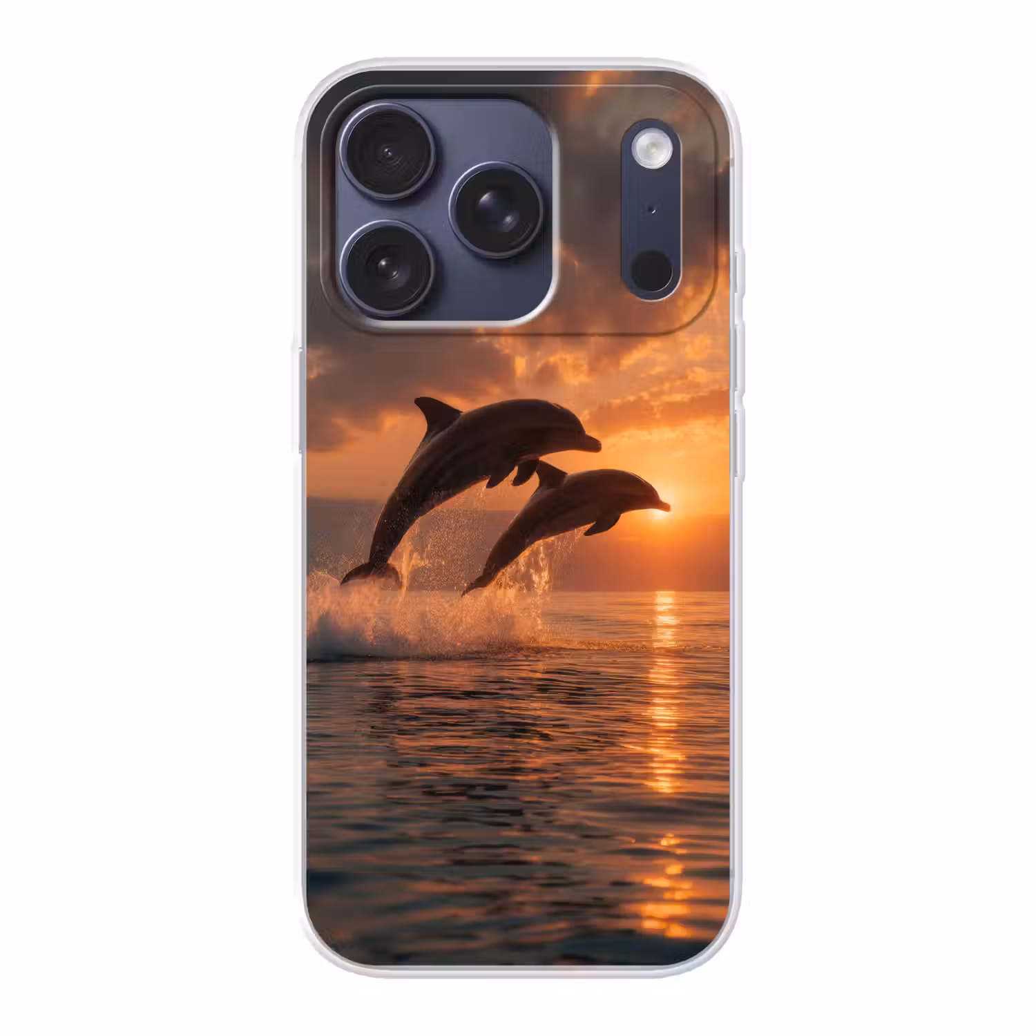 Dolfijnen - Zee - Realistisch Telefoonhoesje iPhone 17 Pro klein -3d