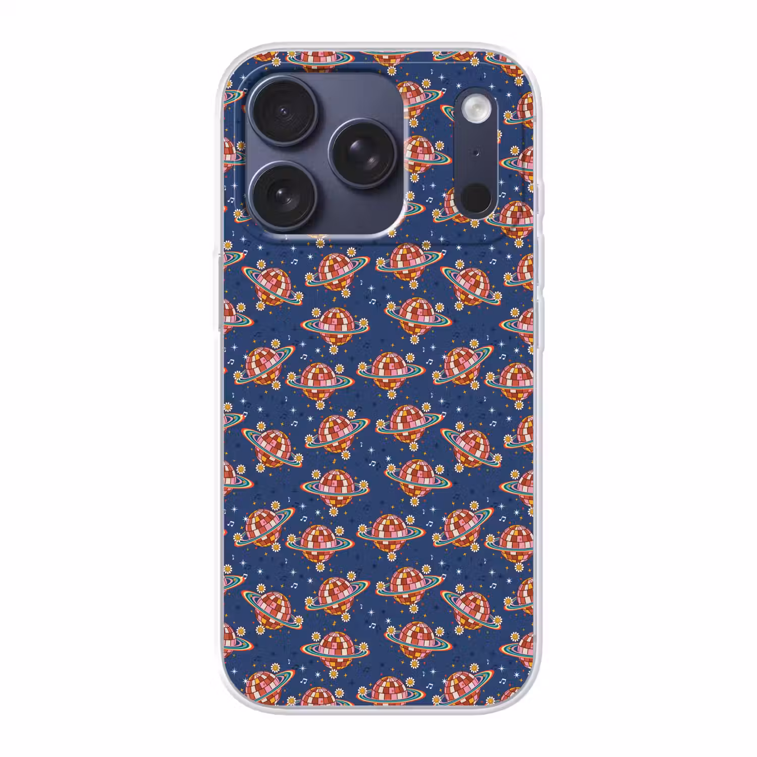 Disco - Blauw - Patroon Telefoonhoesje iPhone 17 Pro klein 878 -3d