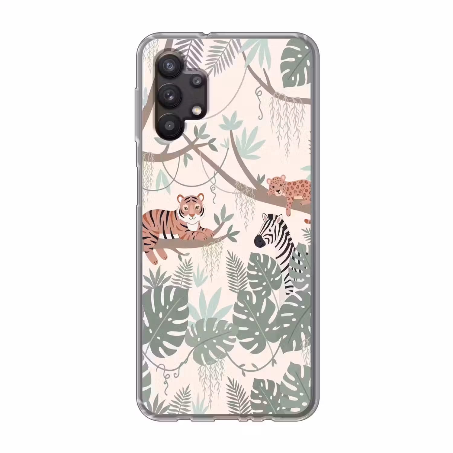 Jungle - Rustiek - Pastel Telefoonhoesje Samsung Galaxy A32 5G klein -3d