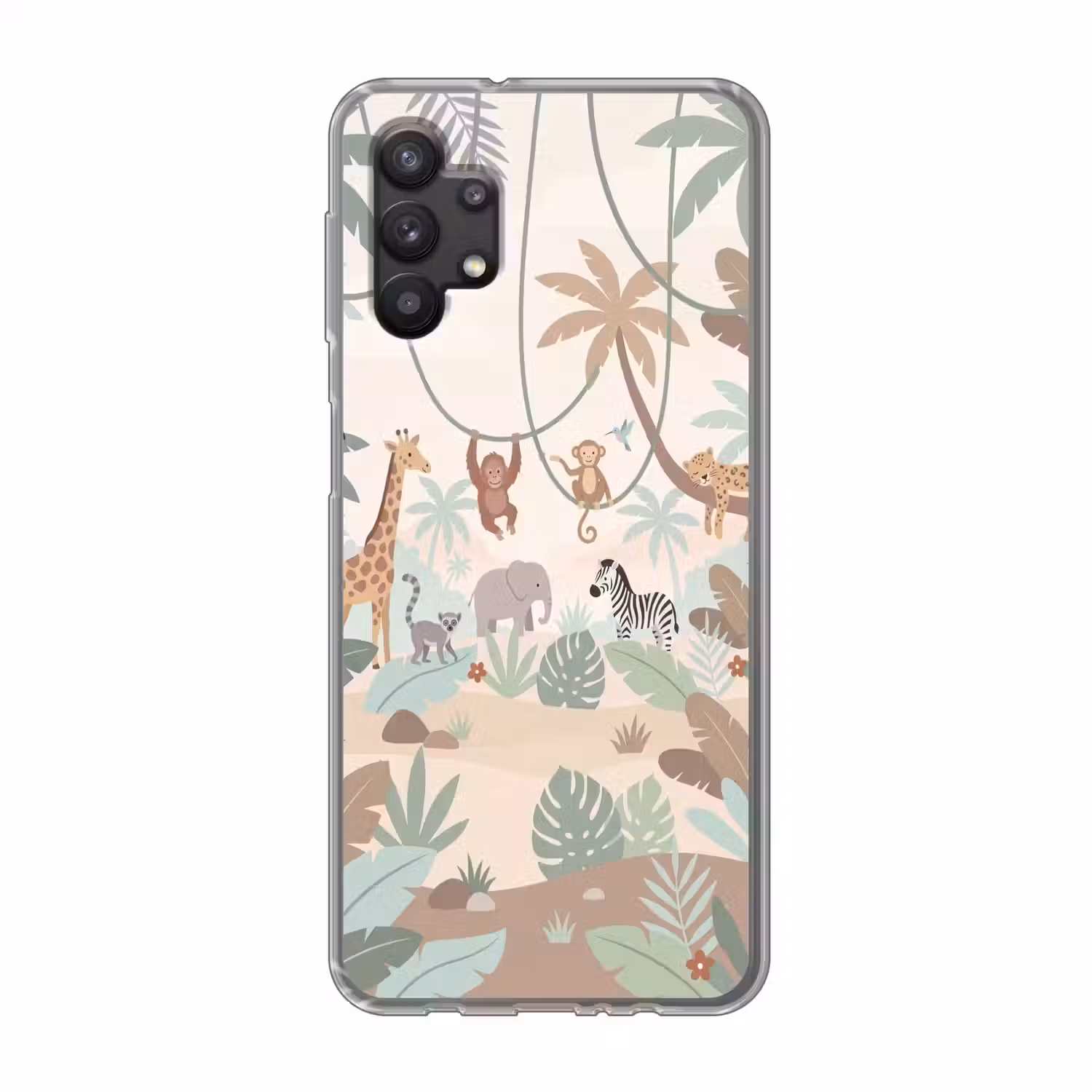 Jungle - Dieren - Groen Telefoonhoesje Samsung Galaxy A32 5G klein -3d