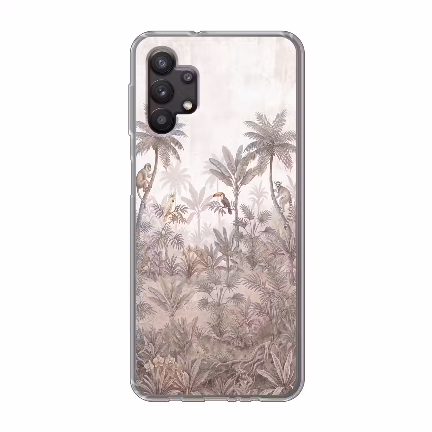 Jungle - Dieren - Palmbomen Telefoonhoesje Samsung Galaxy A32 5G klein -3d
