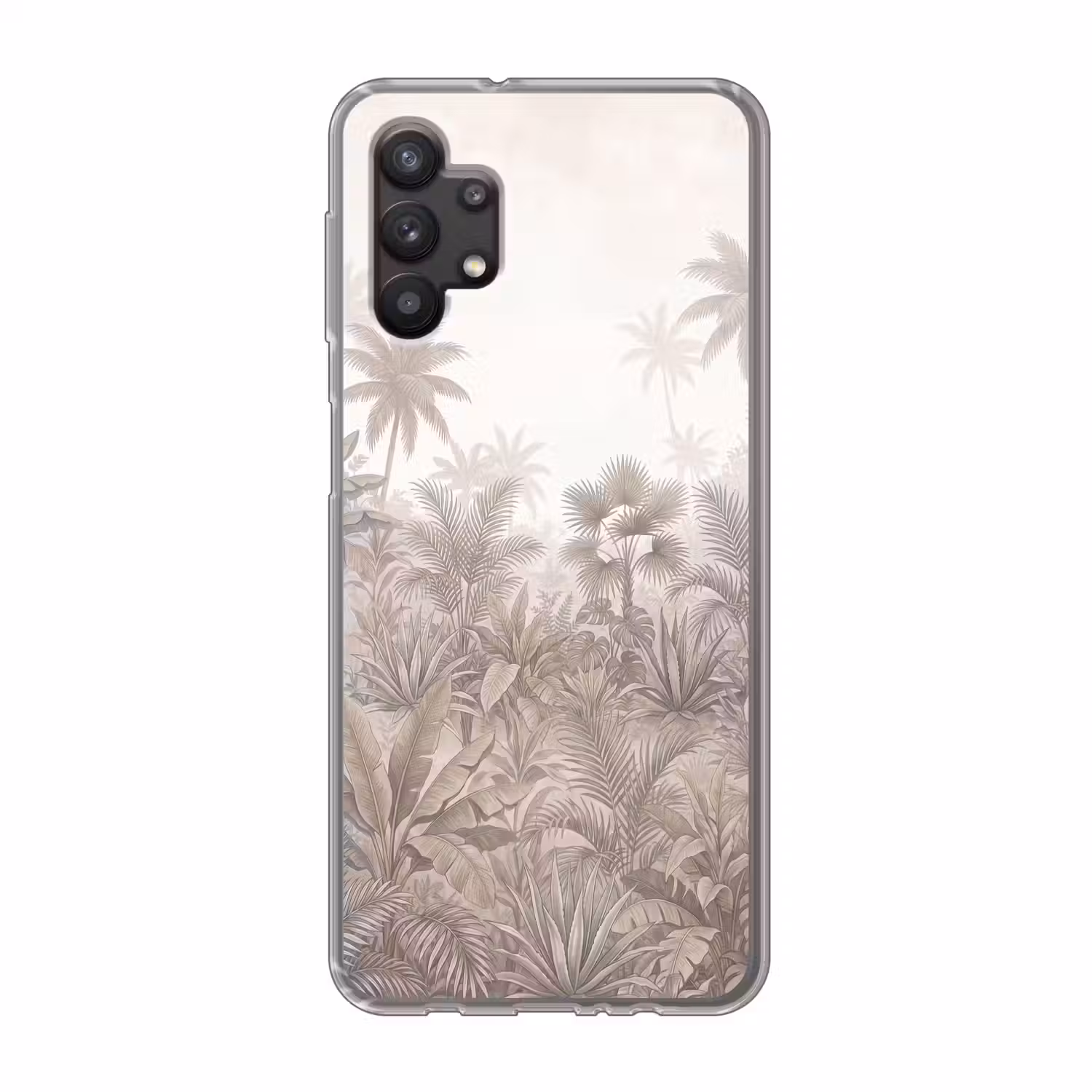 Jungle - Tropisch - Natuur -Vintage - Beige Telefoonhoesje Samsung Galaxy A32 5G klein -3d