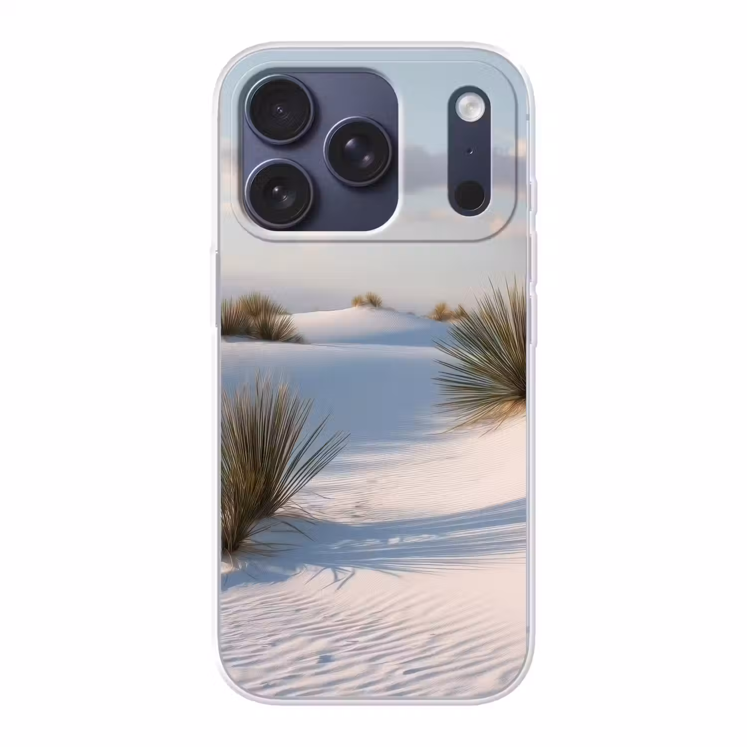 Duinen - Gras - Wolken - Beige Telefoonhoesje iPhone 17 Pro klein -3d