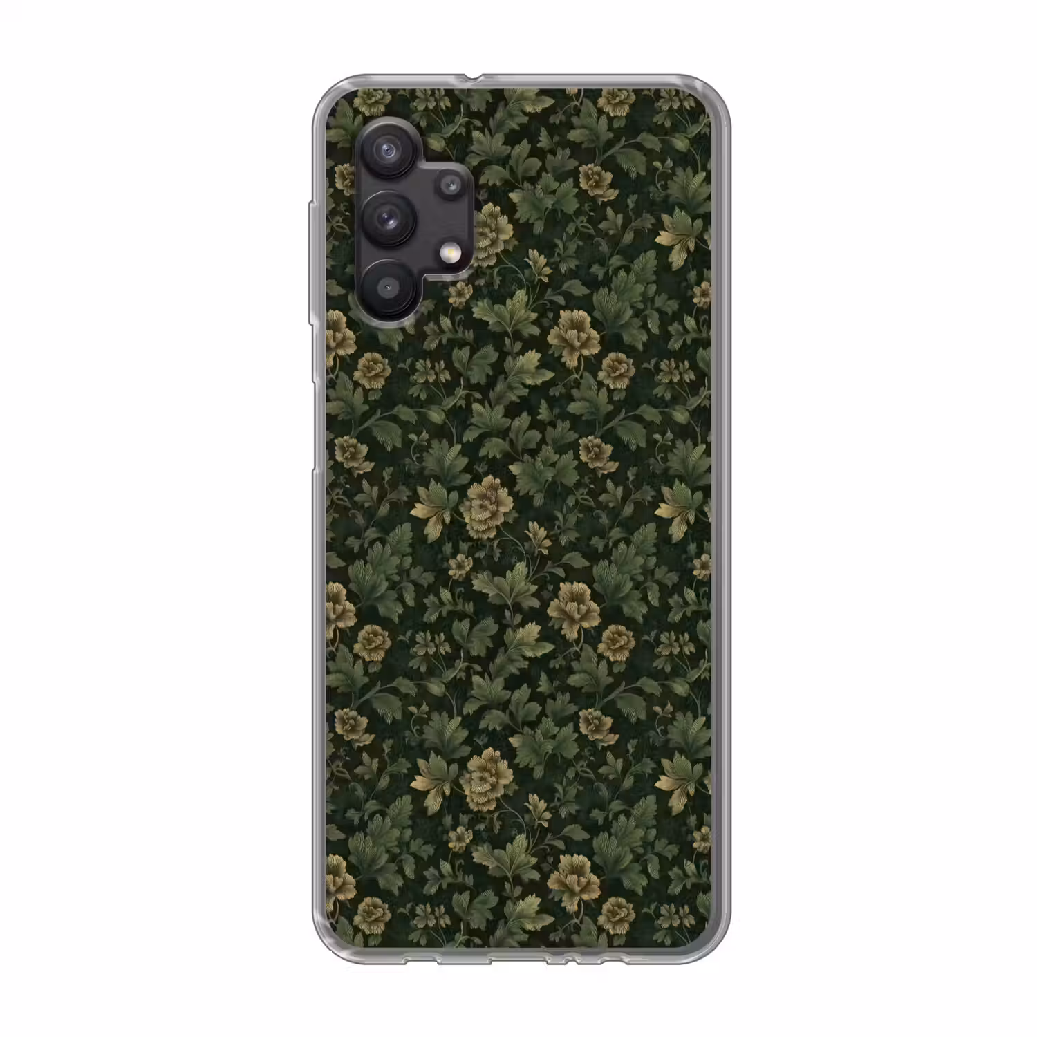 Donker - Groen - Goud - Botanisch Telefoonhoesje Samsung Galaxy A32 5G klein 346 -3d