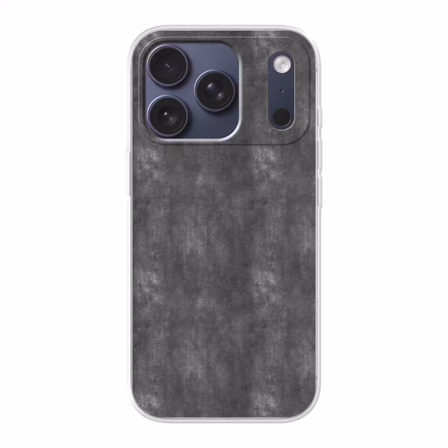 Donkergrijs - Ruw - Beton Telefoonhoesje iPhone 17 Pro klein 878 -3d
