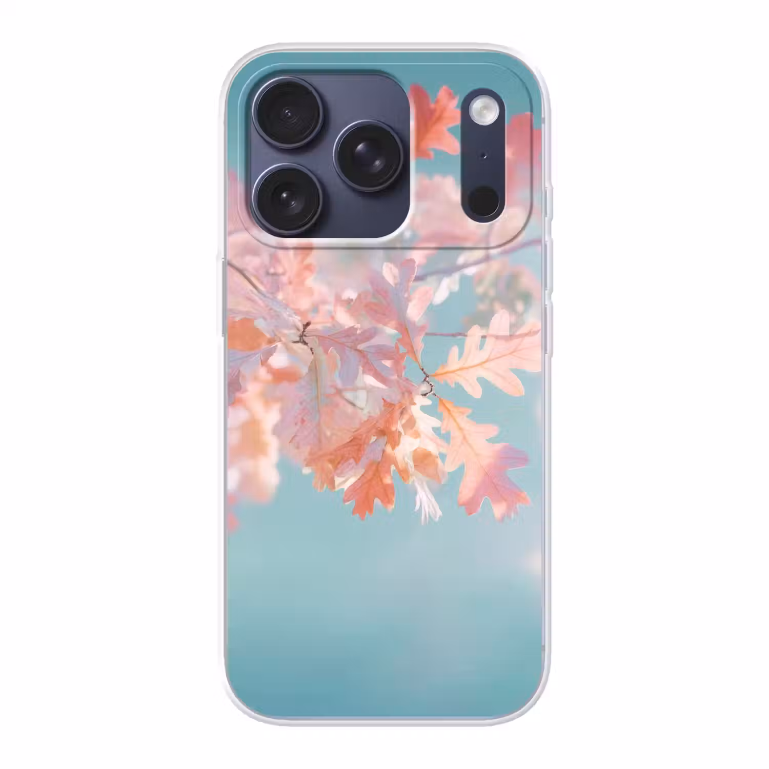 Eikenbladeren - Takken - Roze Telefoonhoesje iPhone 17 Pro klein -3d