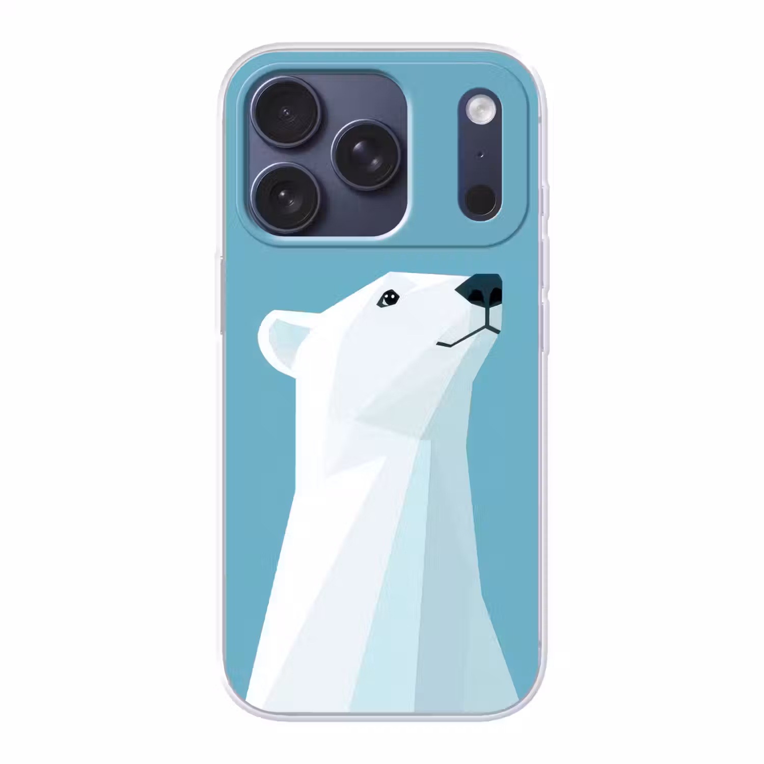 Ijsbeer - Lichtblauw - Minimalistisch Telefoonhoesje iPhone 17 Pro klein -3d